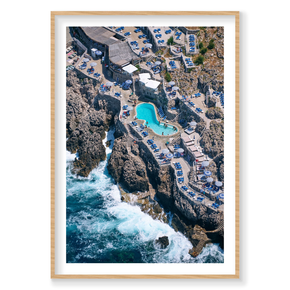 Lido del Faro, Italy, Vertical Print, natural Victorian Ash frame