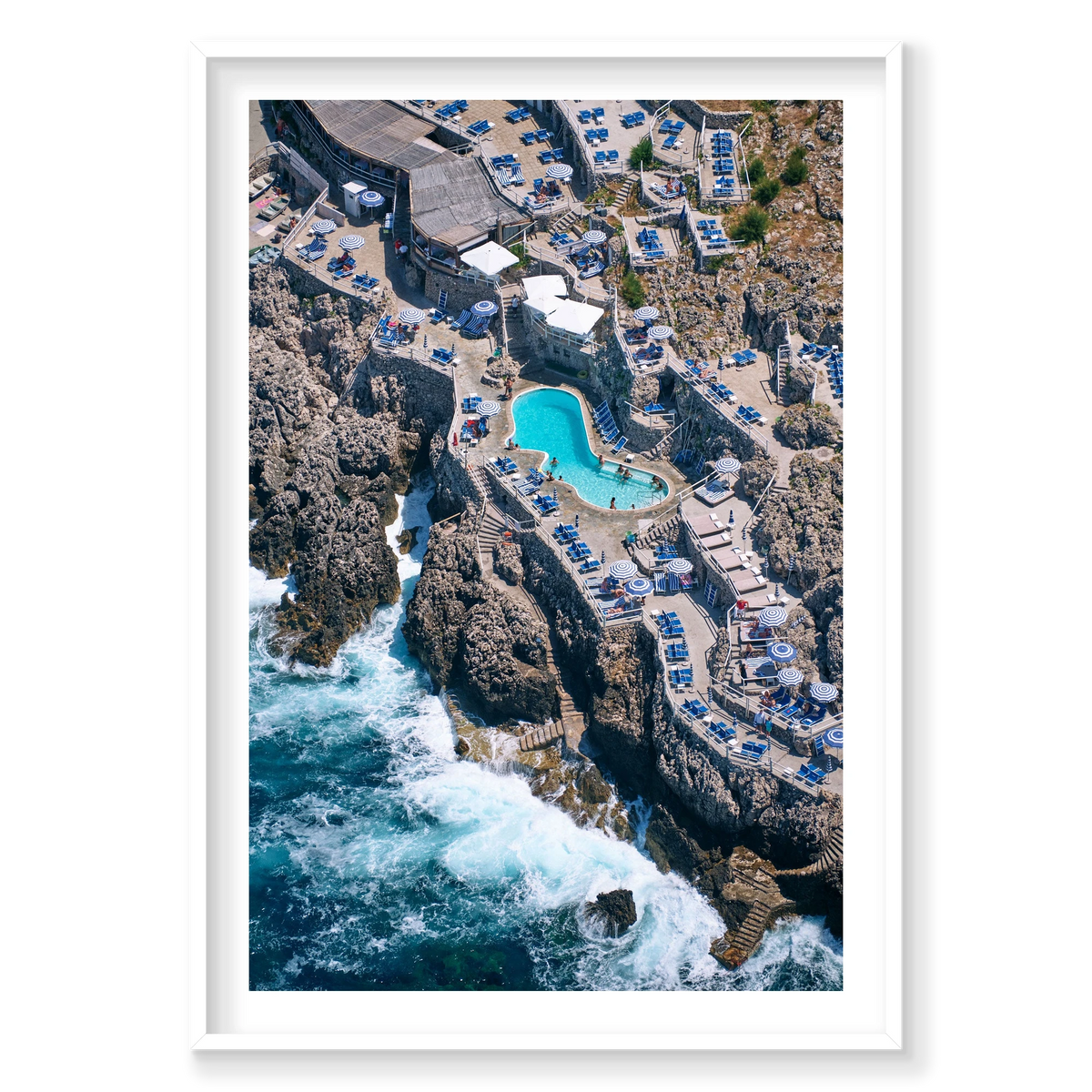 Lido del Faro, Italy, Vertical Print, white Victorian Ash frame