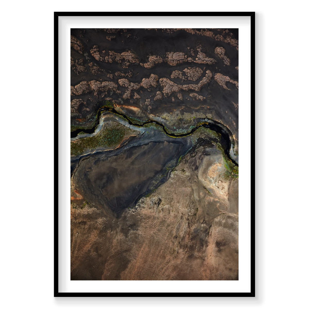 Life, Iceland, Vertical Print, black Victorian Ash frame
