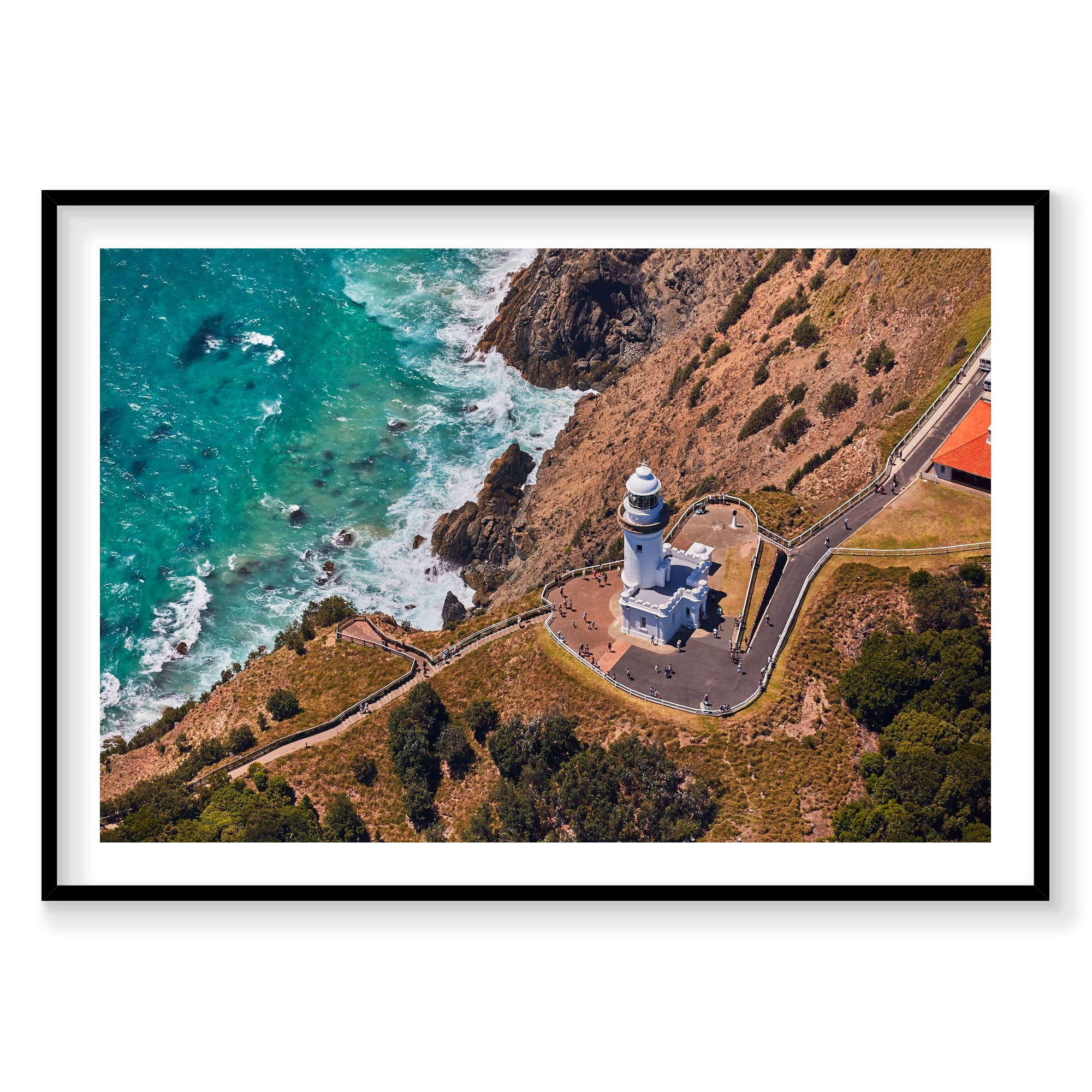 Light House, Byron Bay, Horizontal Print, black Victorian Ash frame
