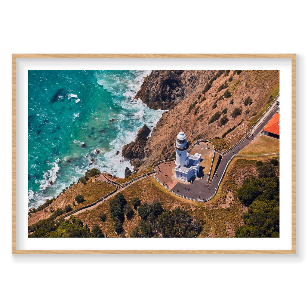 Light House, Byron Bay, Horizontal Print, natural Victorian Ash frame