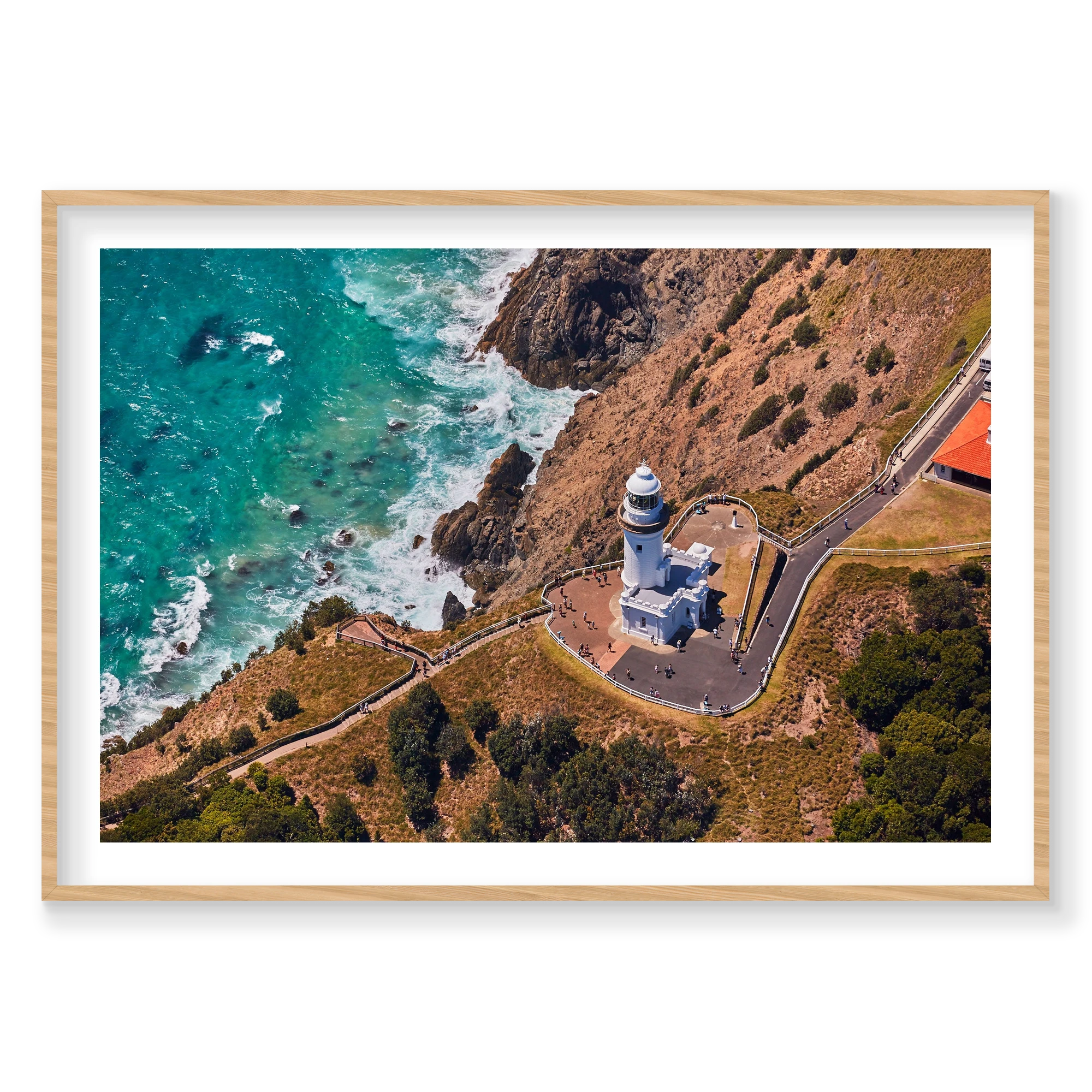 Light House, Byron Bay, Horizontal Print, natural Victorian Ash frame