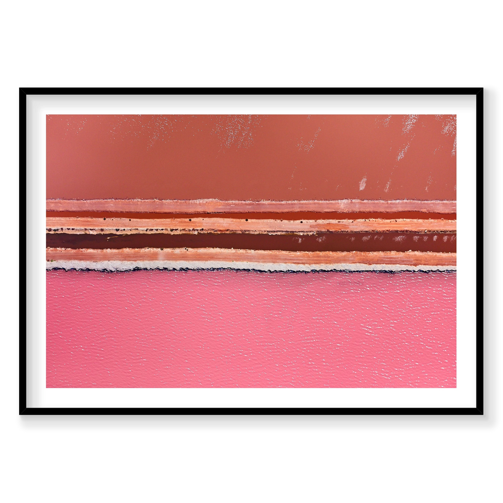 Lines, Hutt Lagoon, Horizontal Print, black Victorian Ash frame
