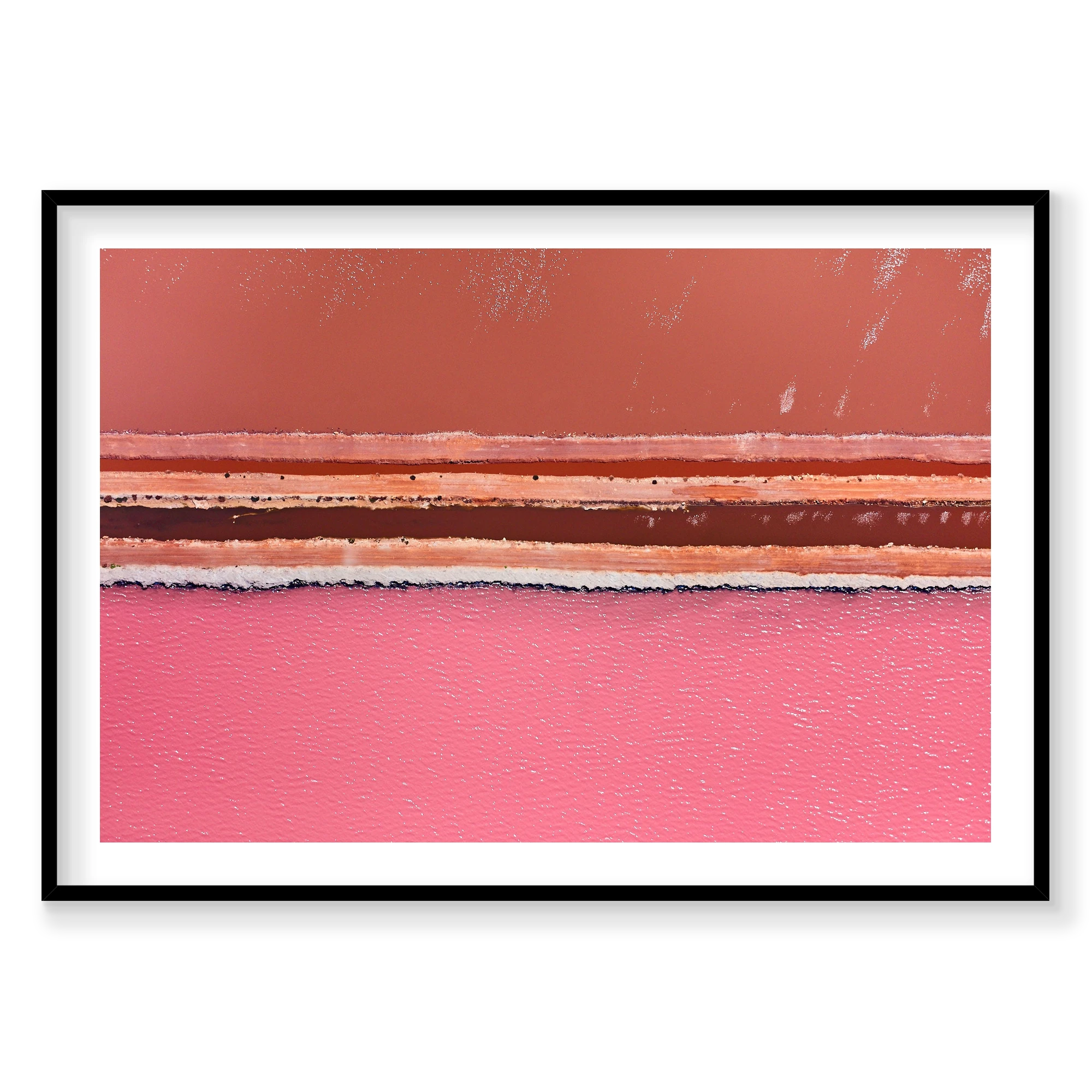 Lines, Hutt Lagoon, Horizontal Print, black Victorian Ash frame