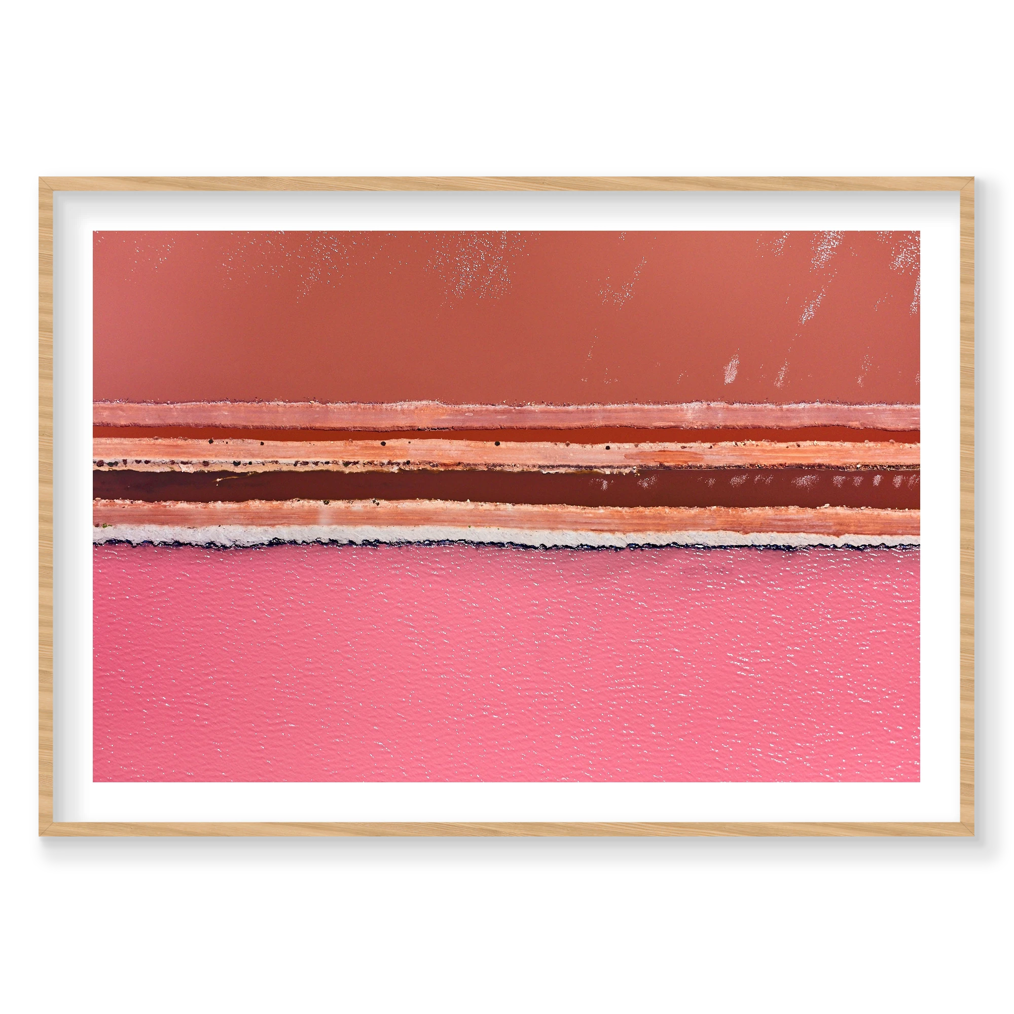 Lines, Hutt Lagoon, Horizontal Print, natural Victorian Ash frame