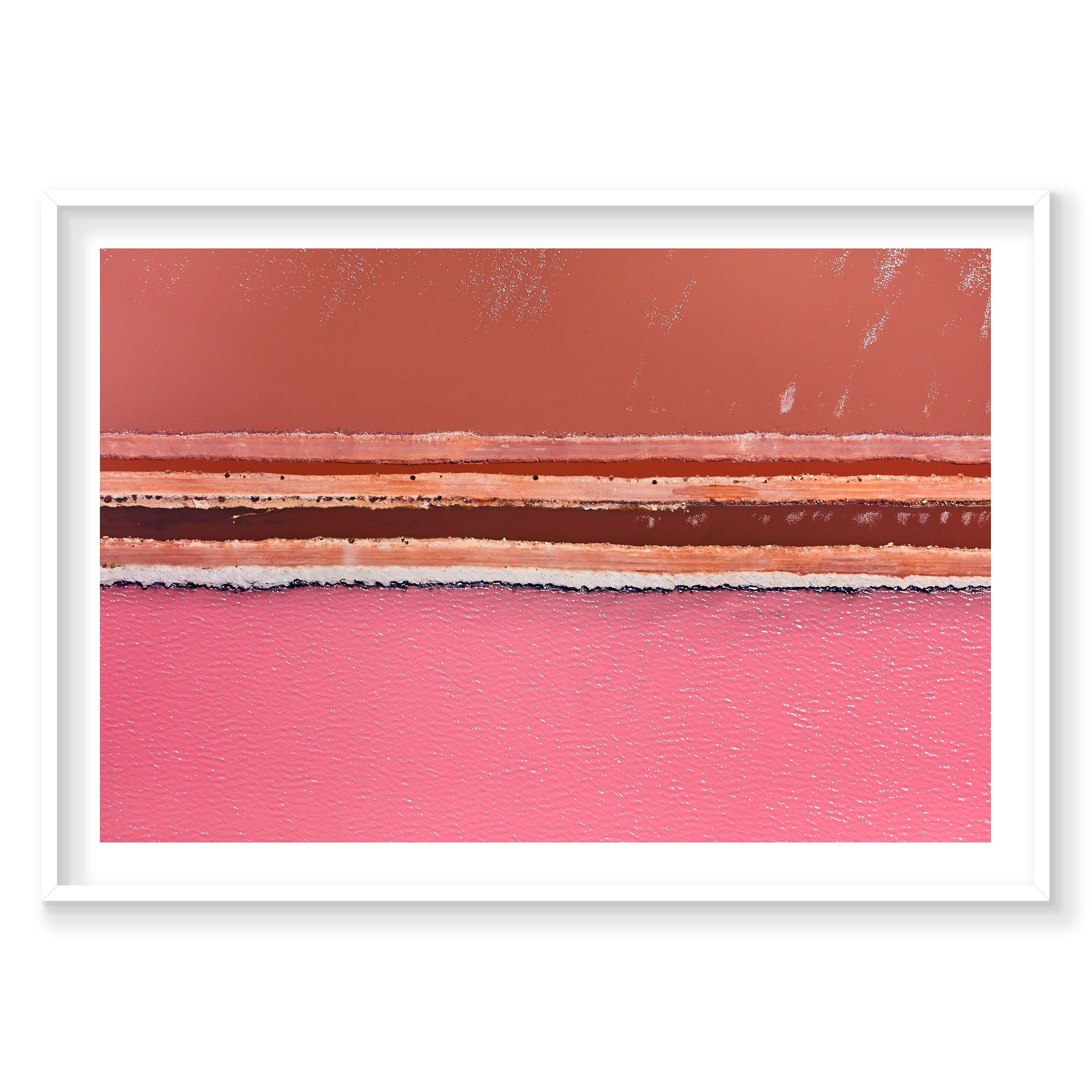 Lines, Hutt Lagoon, Horizontal Print, white Victorian Ash frame