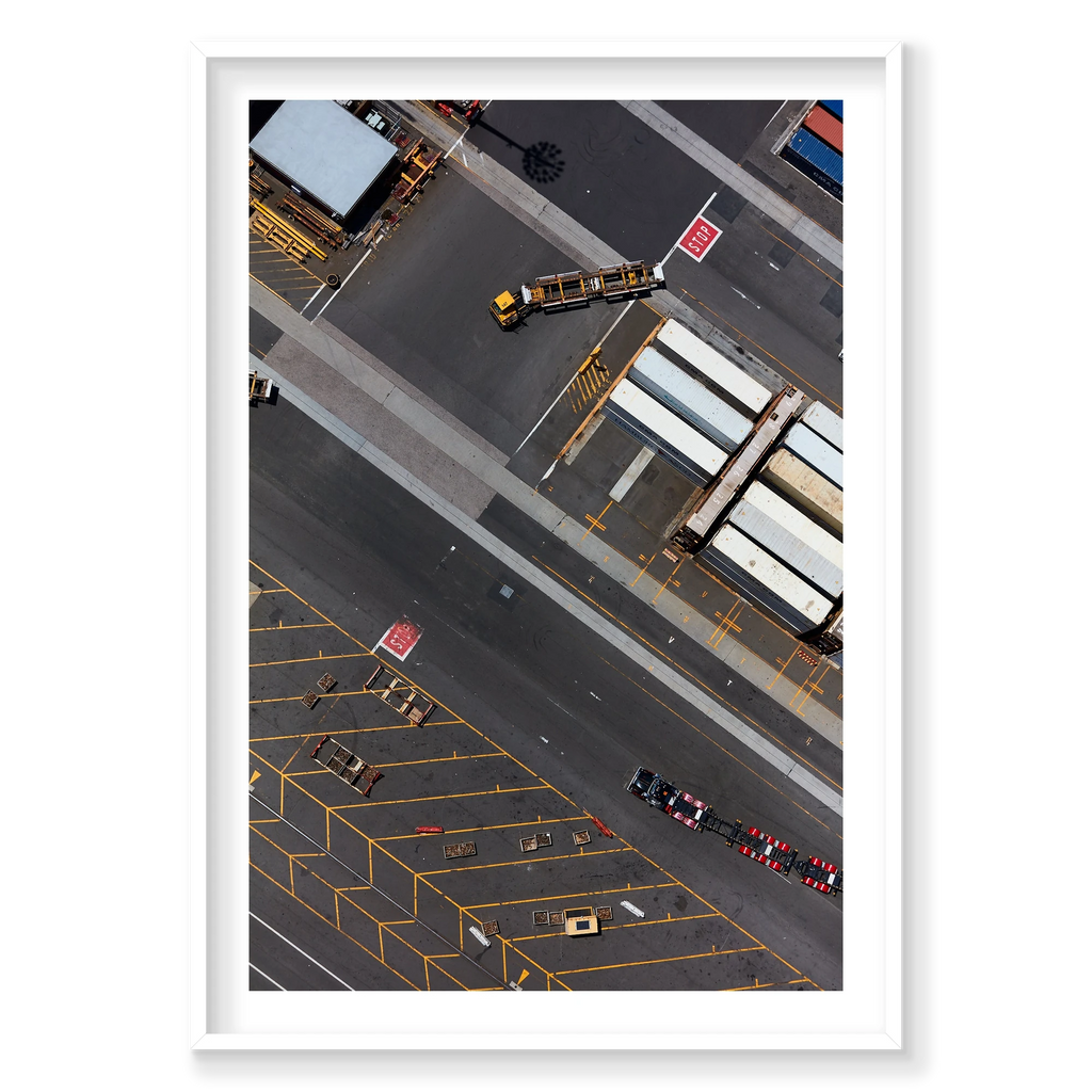 Loading Zone, Botany Bay, Vertical Print, white Victorian Ash frame