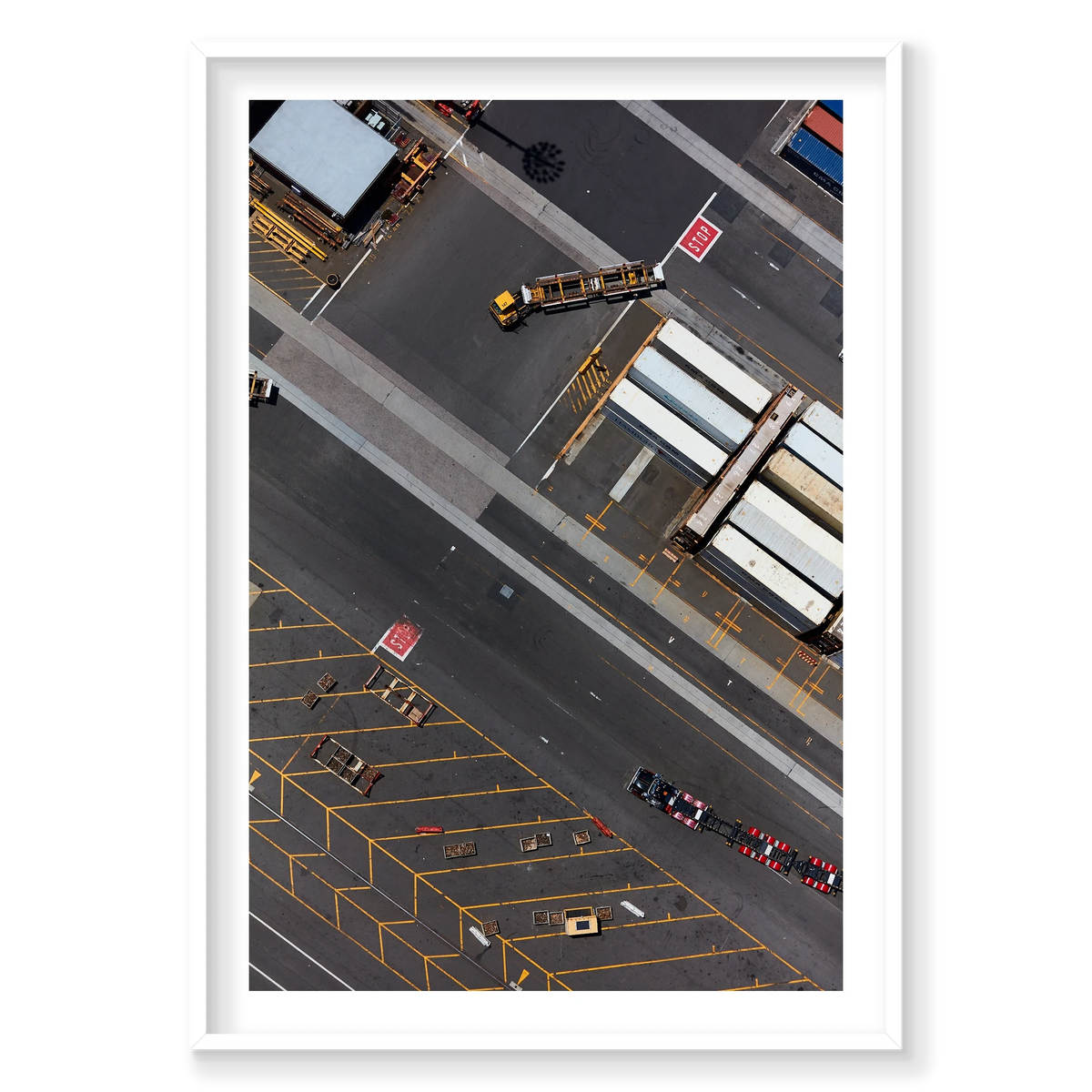 Loading Zone, Botany Bay, Vertical Print, white Victorian Ash frame