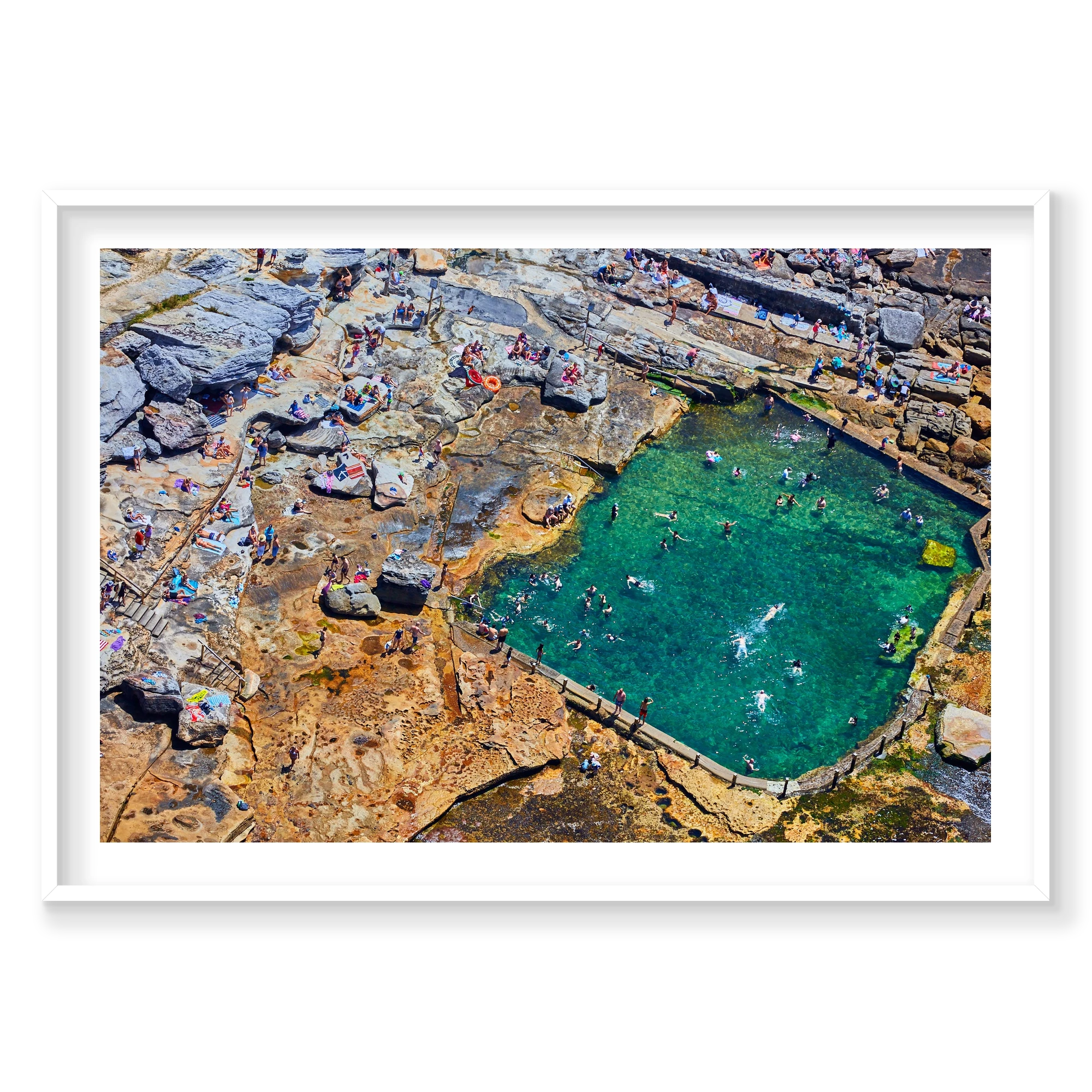 Mahon Pool, Horizontal Print, white Victorian Ash frame
