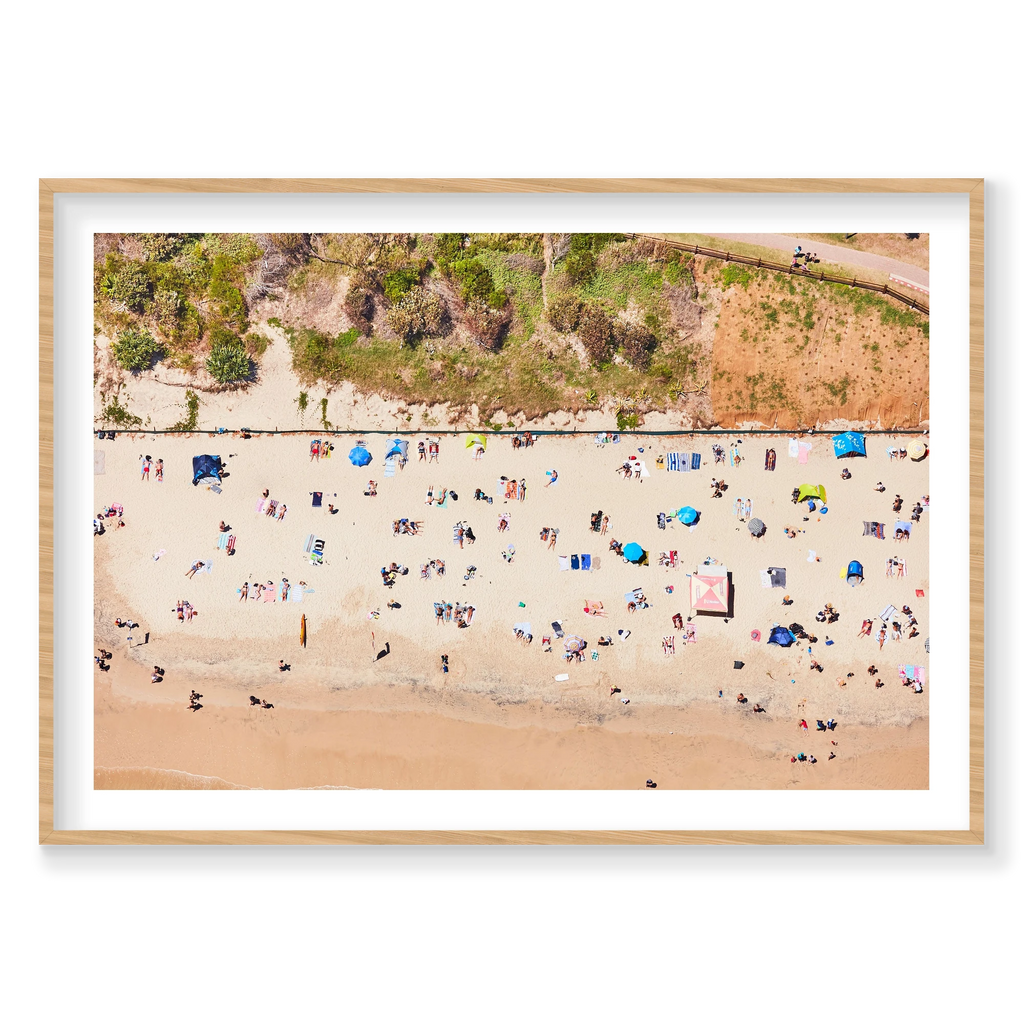 Main Beach, Byron Bay, Horizontal Print, natural Victorian Ash frame