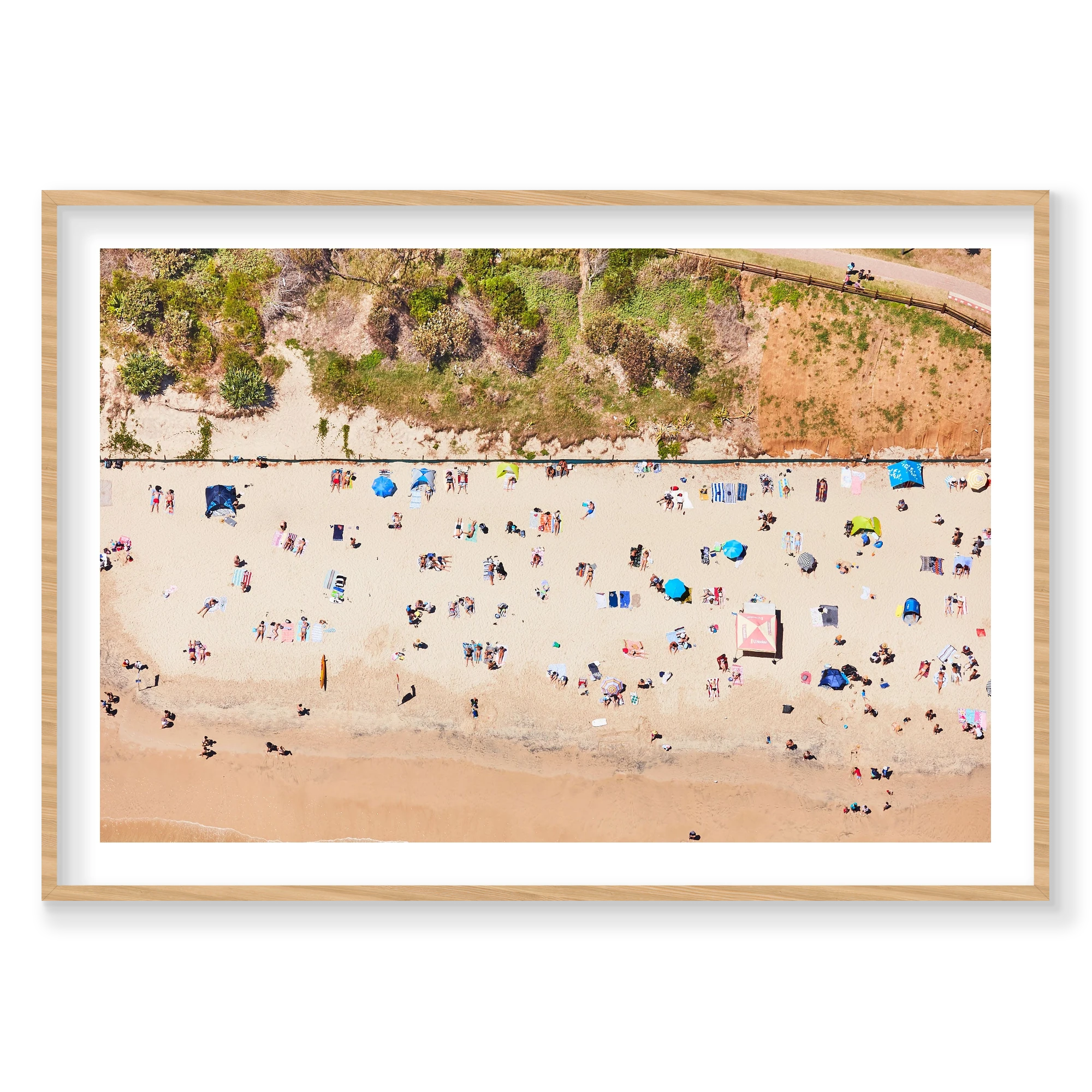 Main Beach, Byron Bay, Horizontal Print, natural Victorian Ash frame
