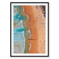 Manly Beach, Vertical Print, black Victorian Ash frame