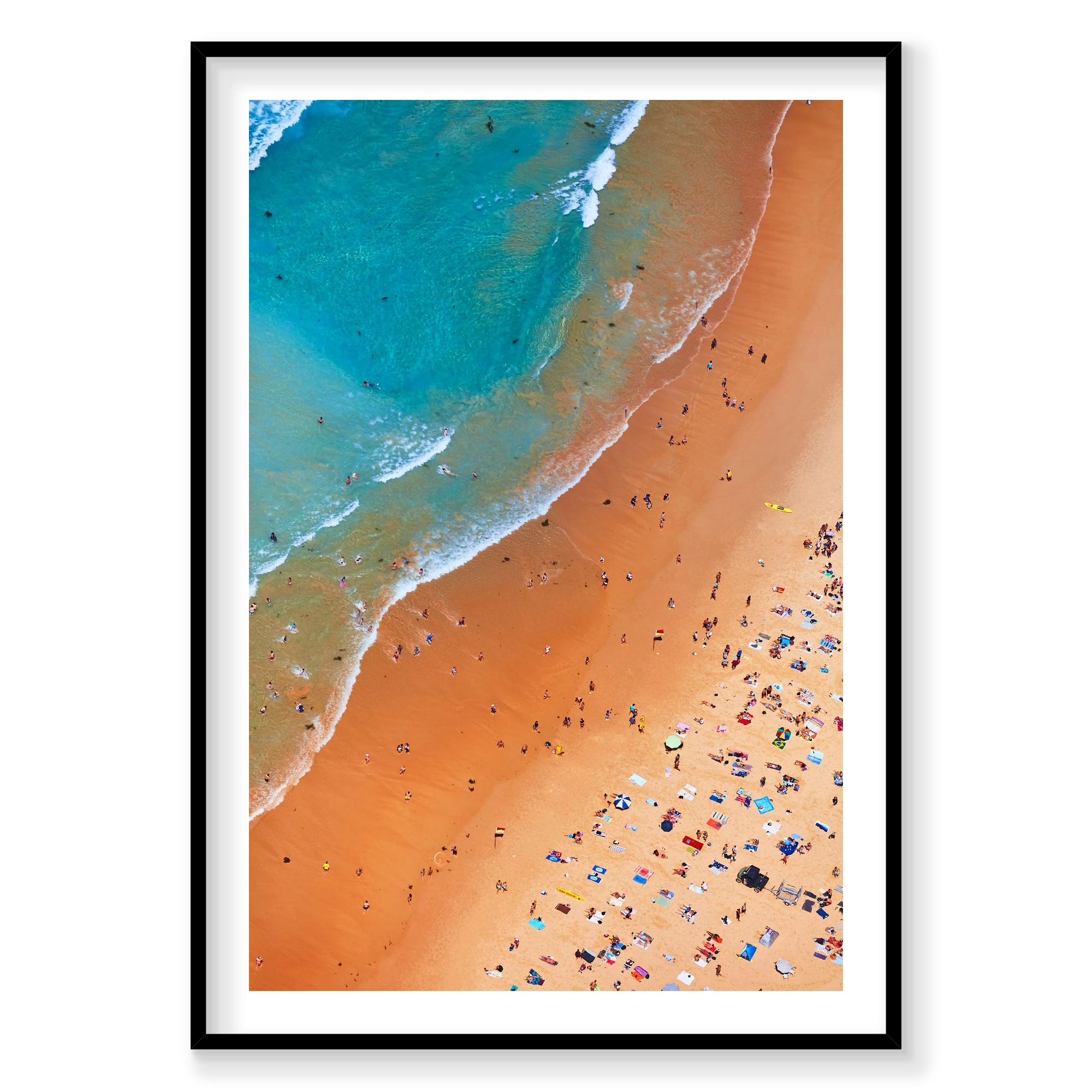 Manly Coastline, Vertical Print, black Victorian Ash frame