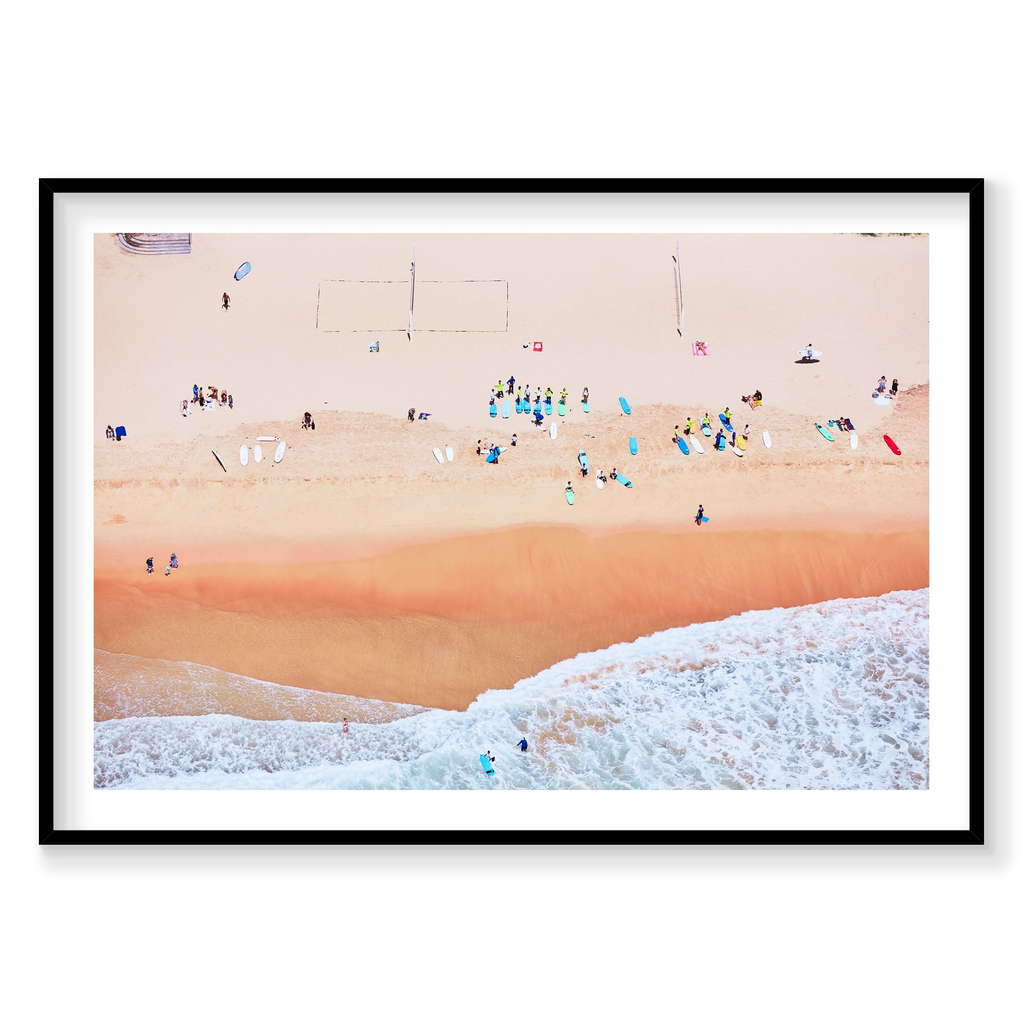 Manly Surf Club, Horizontal Print, black Victorian Ash frame