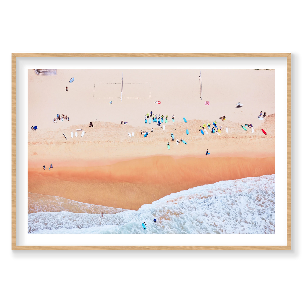 Manly Surf Club, Horizontal Print, natural Victorian Ash frame