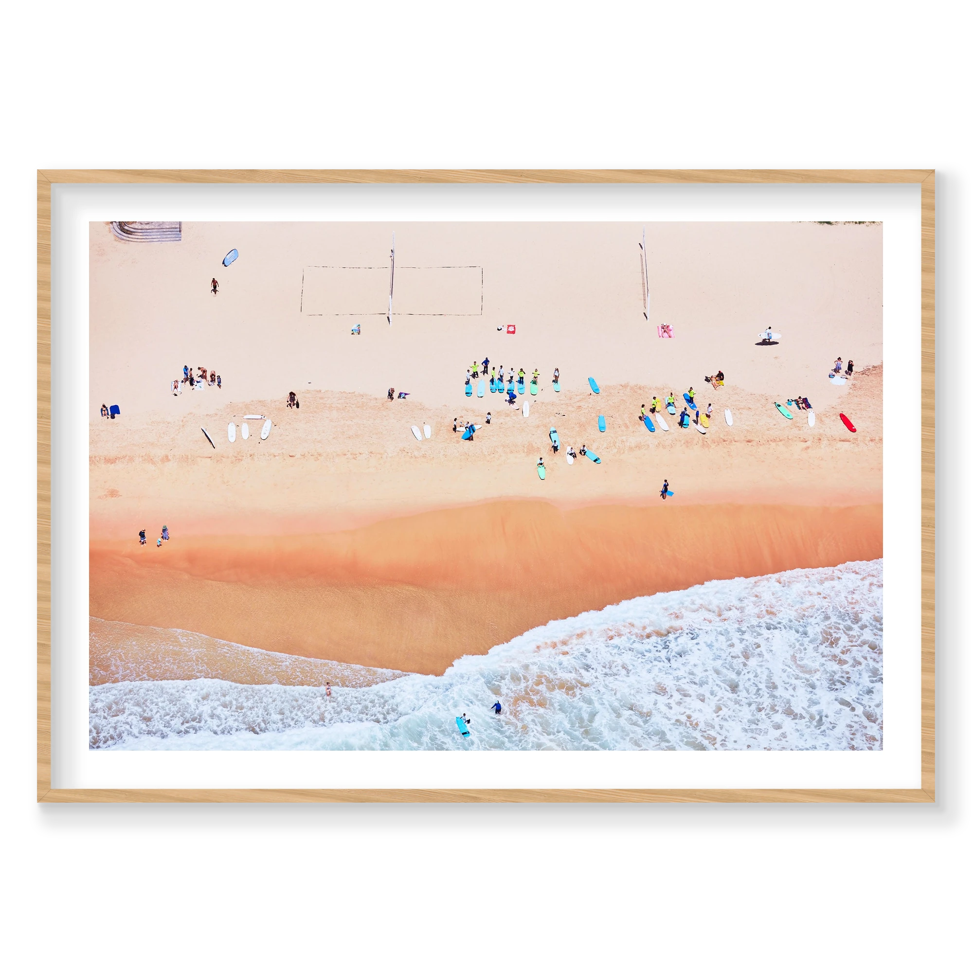 Manly Surf Club, Horizontal Print, natural Victorian Ash frame