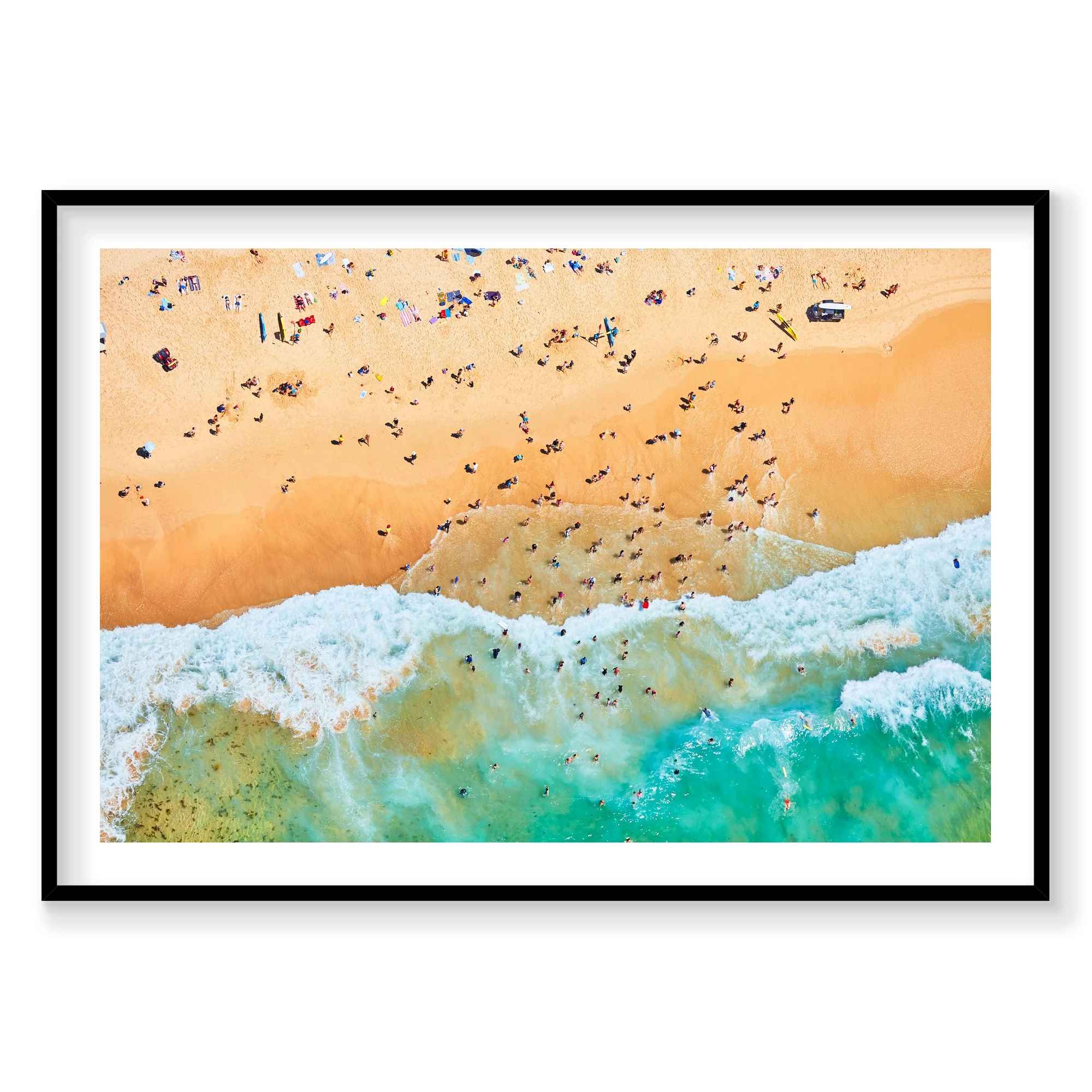 Maroubra Beach, Horizontal Print, black Victorian Ash frame