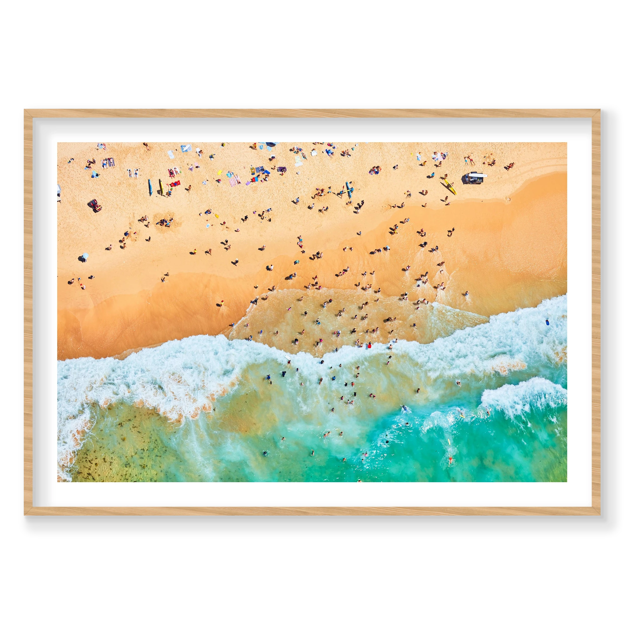 Maroubra Beach, Horizontal Print, natural Victorian Ash frame