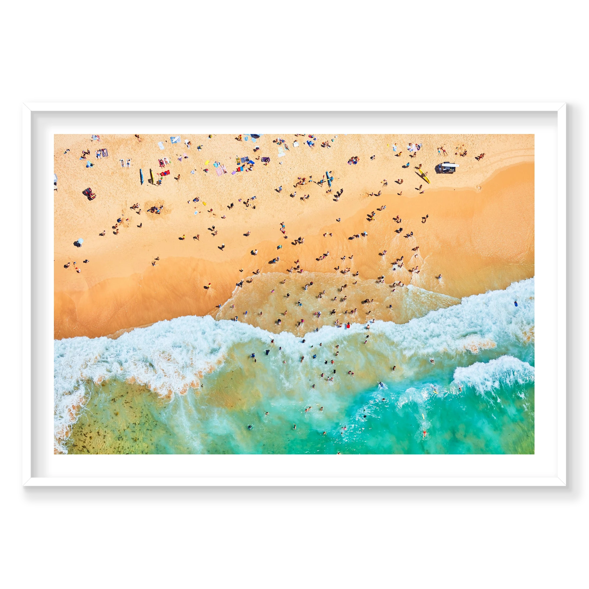 Maroubra Beach, Horizontal Print, white Victorian Ash frame