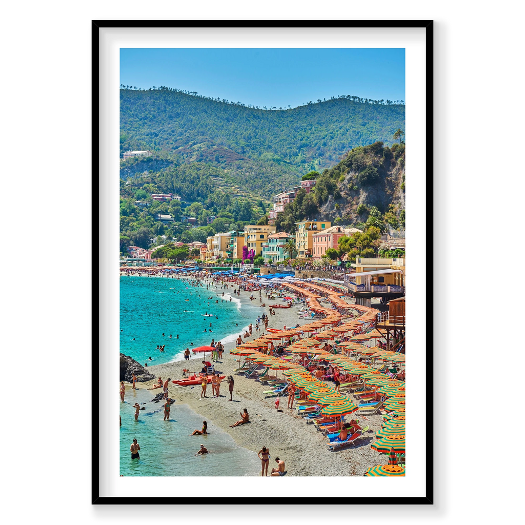 Monterosso al Mare, Cinque Terre, Vertical Print, black Victorian Ash frame