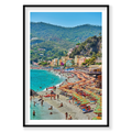 Monterosso al Mare, Cinque Terre, Vertical Print, black Victorian Ash frame
