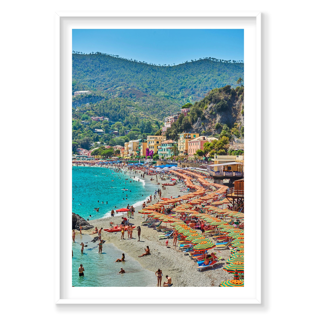 Monterosso al Mare, Cinque Terre, Vertical Print, white Victorian Ash frame