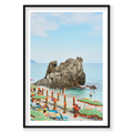 Monterosso Rock, Cinque Terre, Vertical Print, black Victorian Ash frame