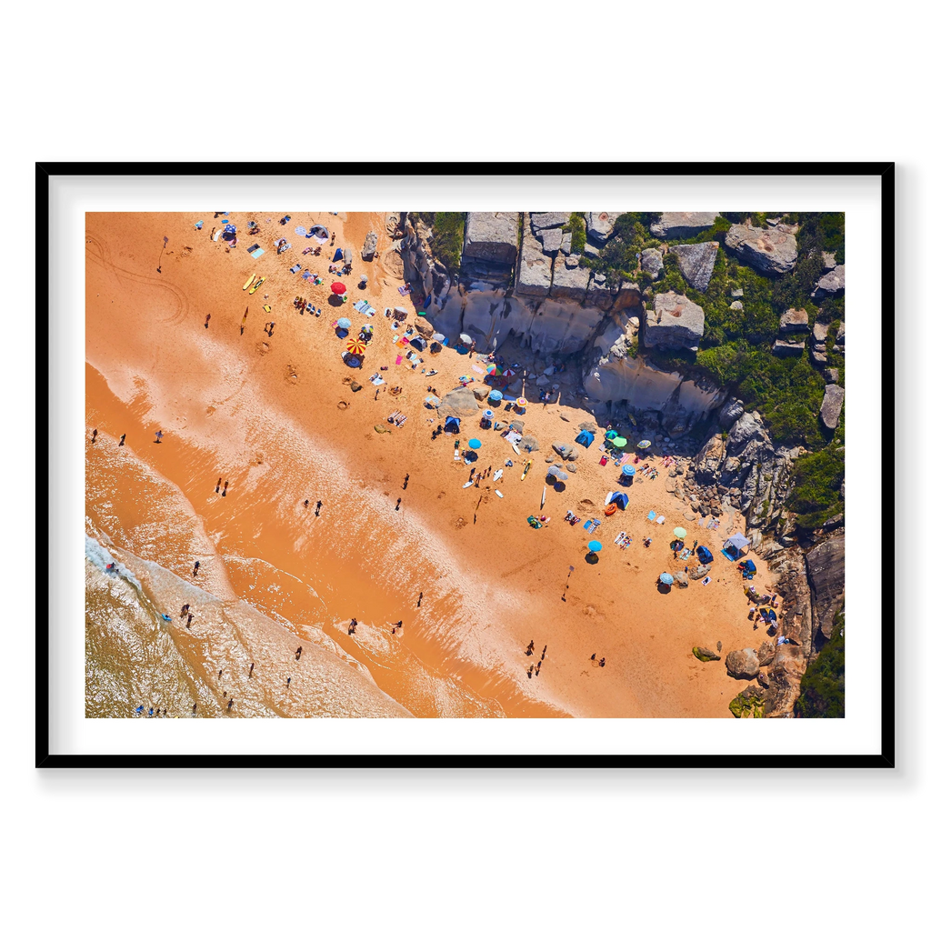 North Curl Curl Beach, Horizontal Print, black Victorian Ash frame
