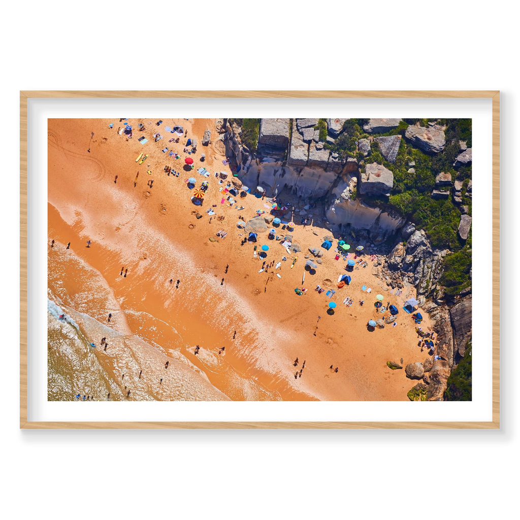 North Curl Curl Beach, Horizontal Print, natural Victorian Ash frame