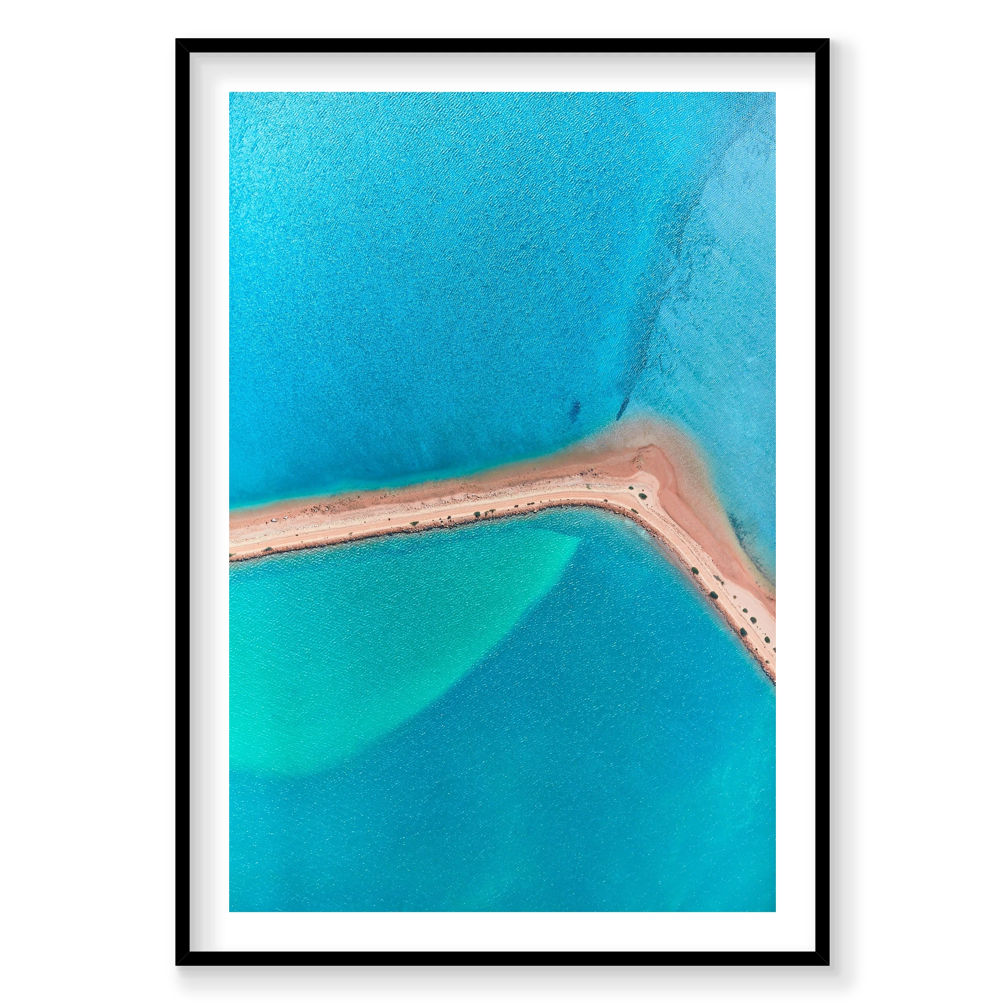 Ocean Blue, Carrarang, Vertical Print, black Victorian Ash frame