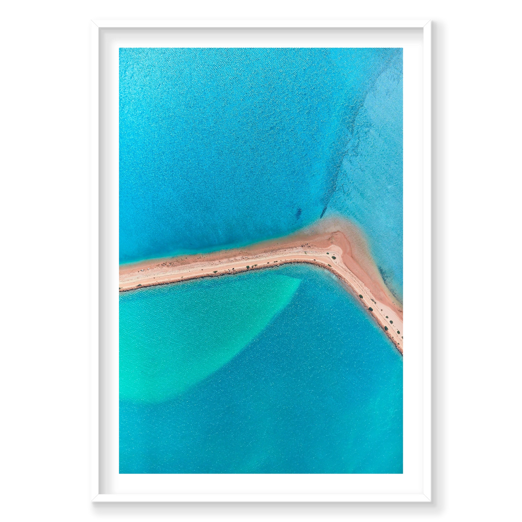 Ocean Blue, Carrarang, Vertical Print, white Victorian Ash frame