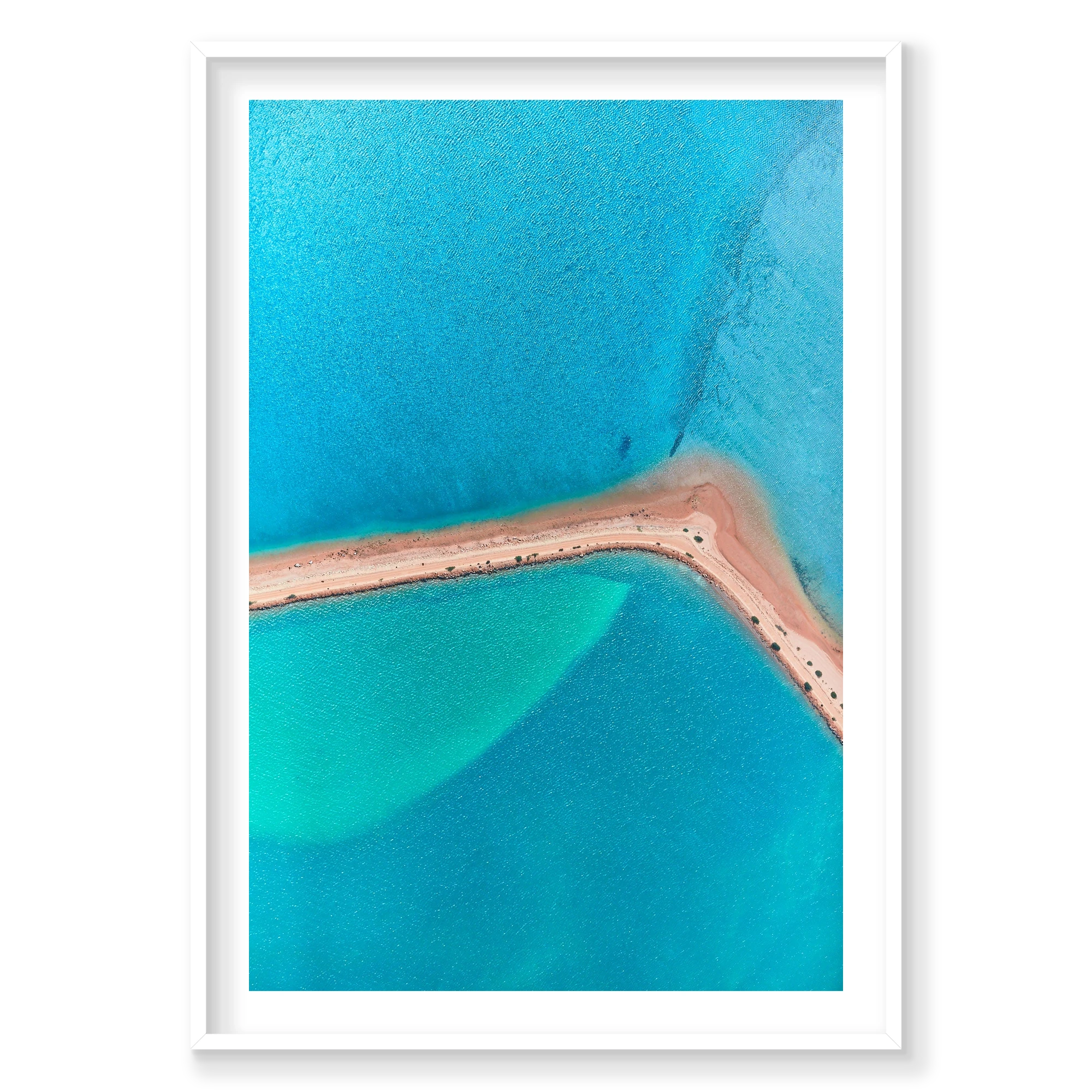 Ocean Blue, Carrarang, Vertical Print, white Victorian Ash frame