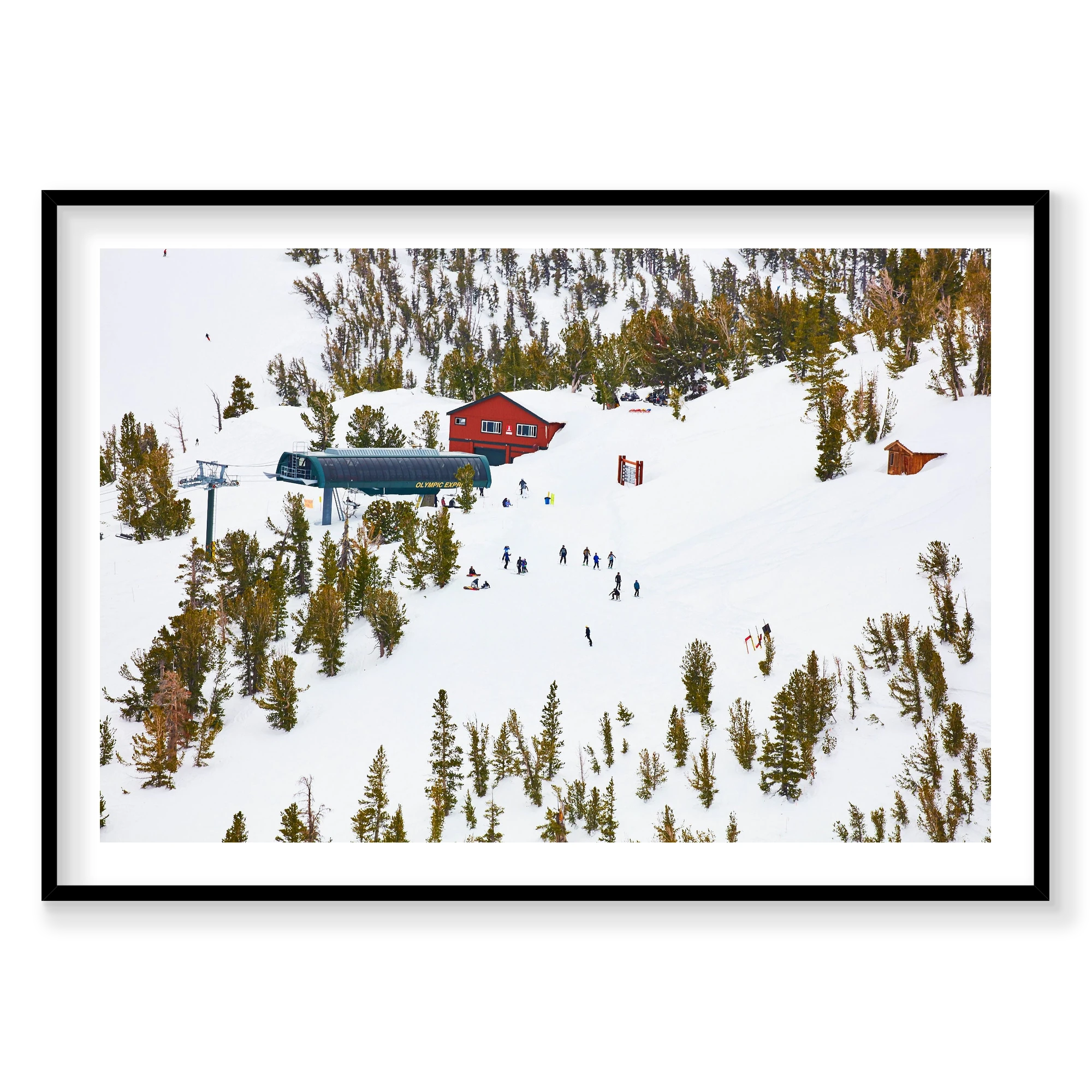 Olympic Express, Lake Tahoe, Horizontal Print, black Victorian Ash frame