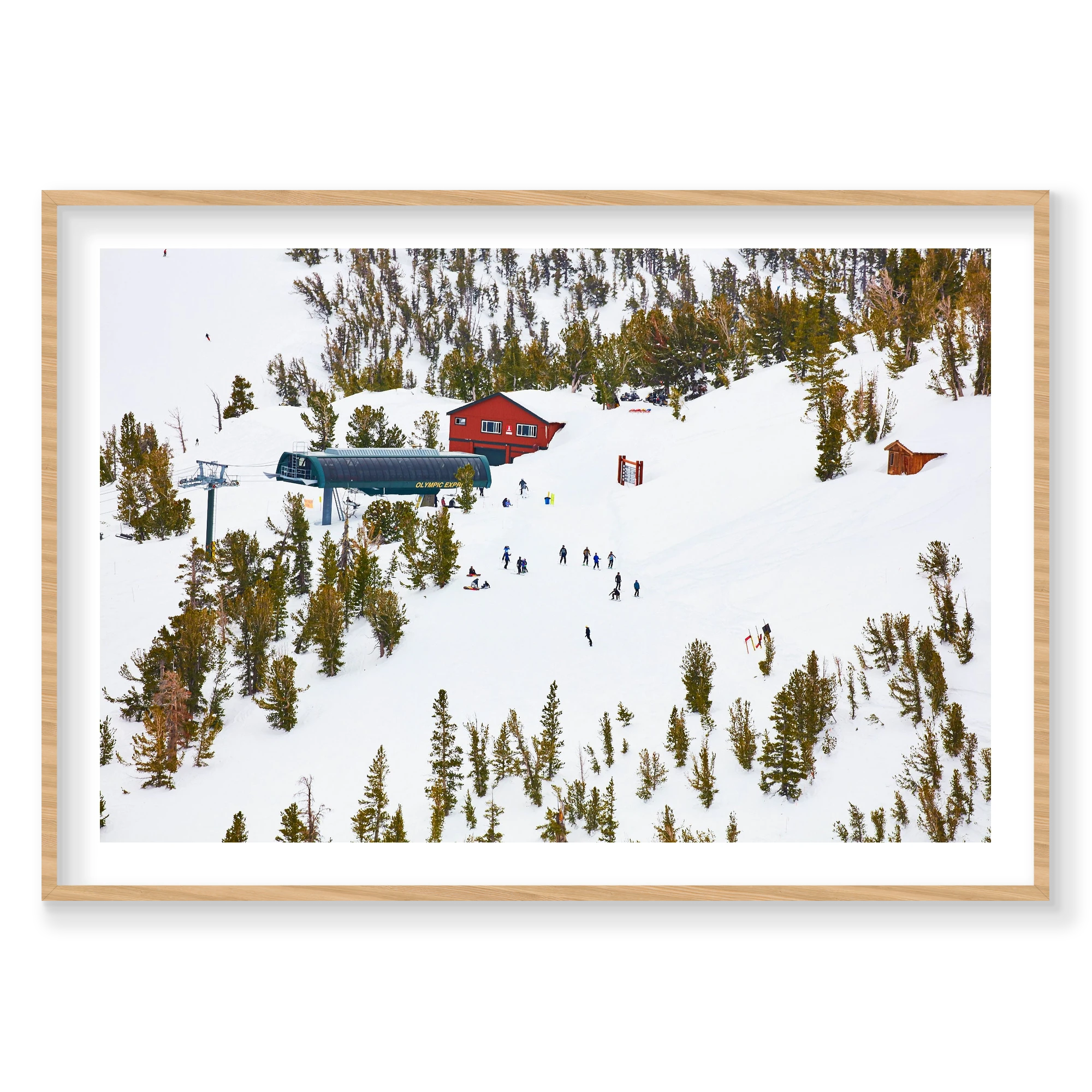 Olympic Express, Lake Tahoe, Horizontal Print, natural Victorian Ash frame