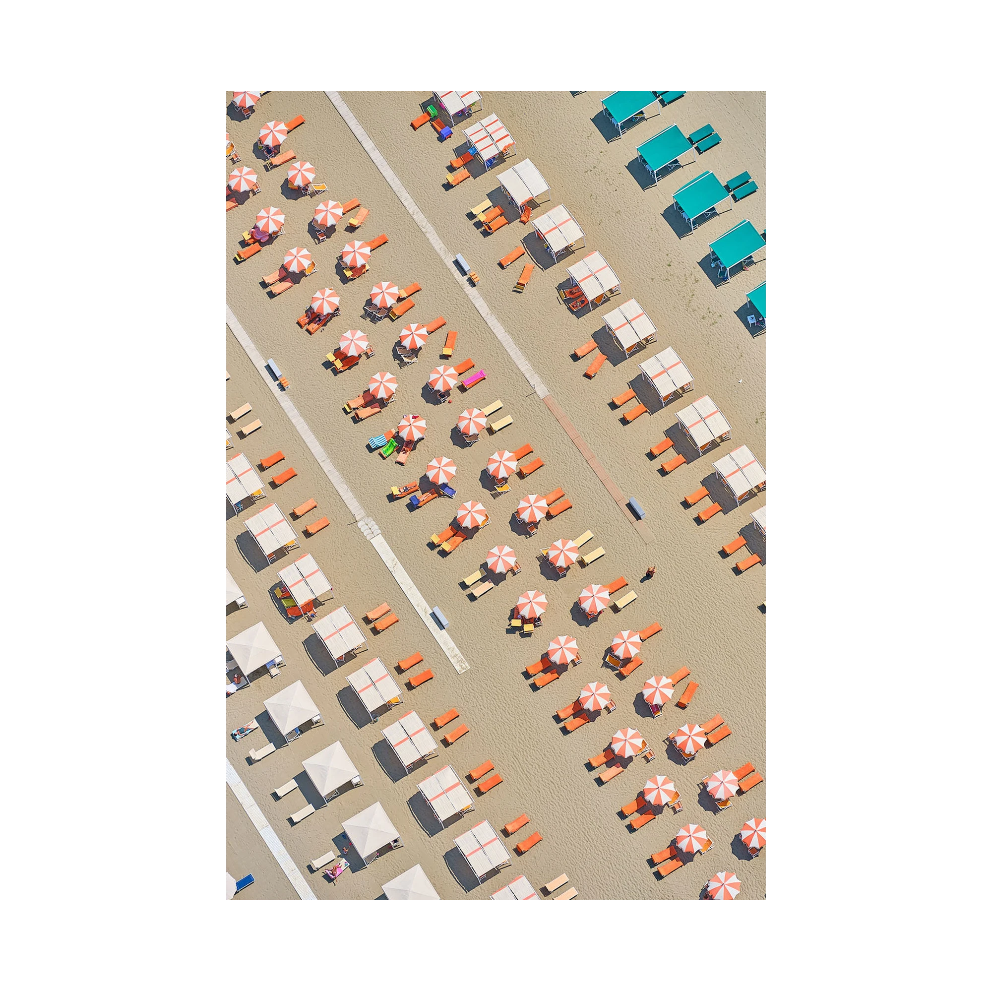 Orange Lounge Chairs, Italy, Vertical Print, print only