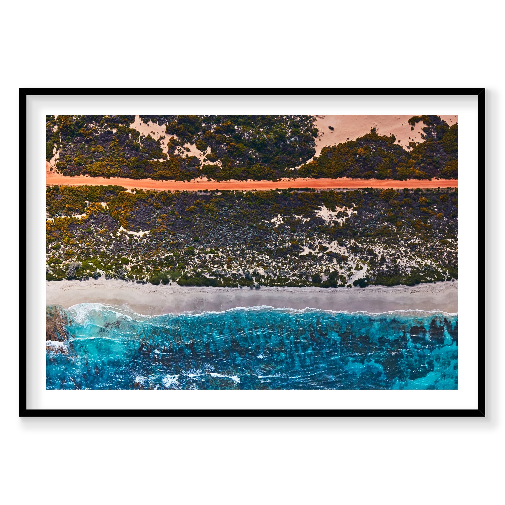 Orange Path, Kalbarri, Horizontal Print, black Victorian Ash frame