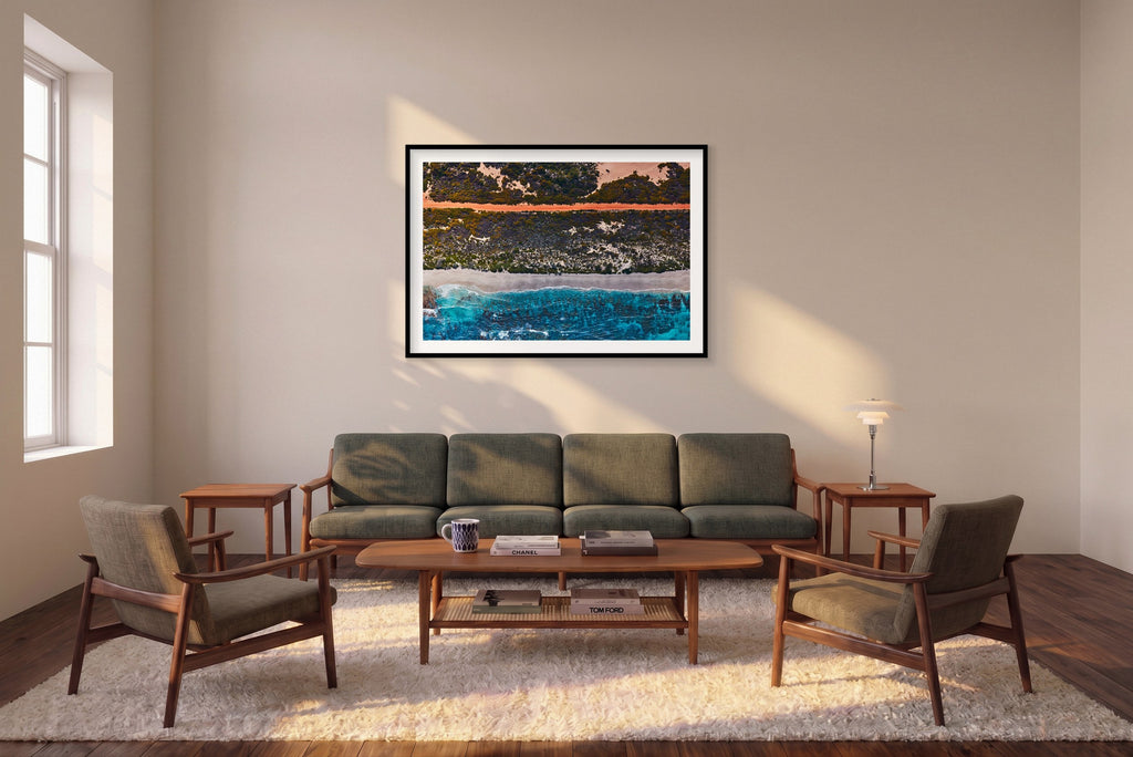 Orange Path, Kalbarri, Horizontal Print shown framed in a living room