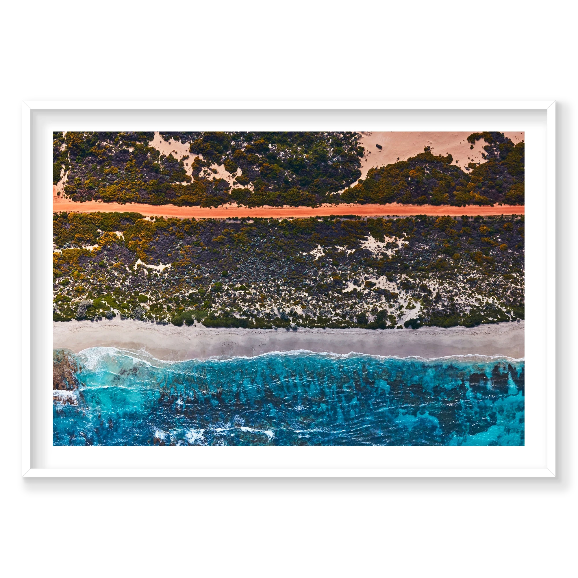 Orange Path, Kalbarri, Horizontal Print, white Victorian Ash frame