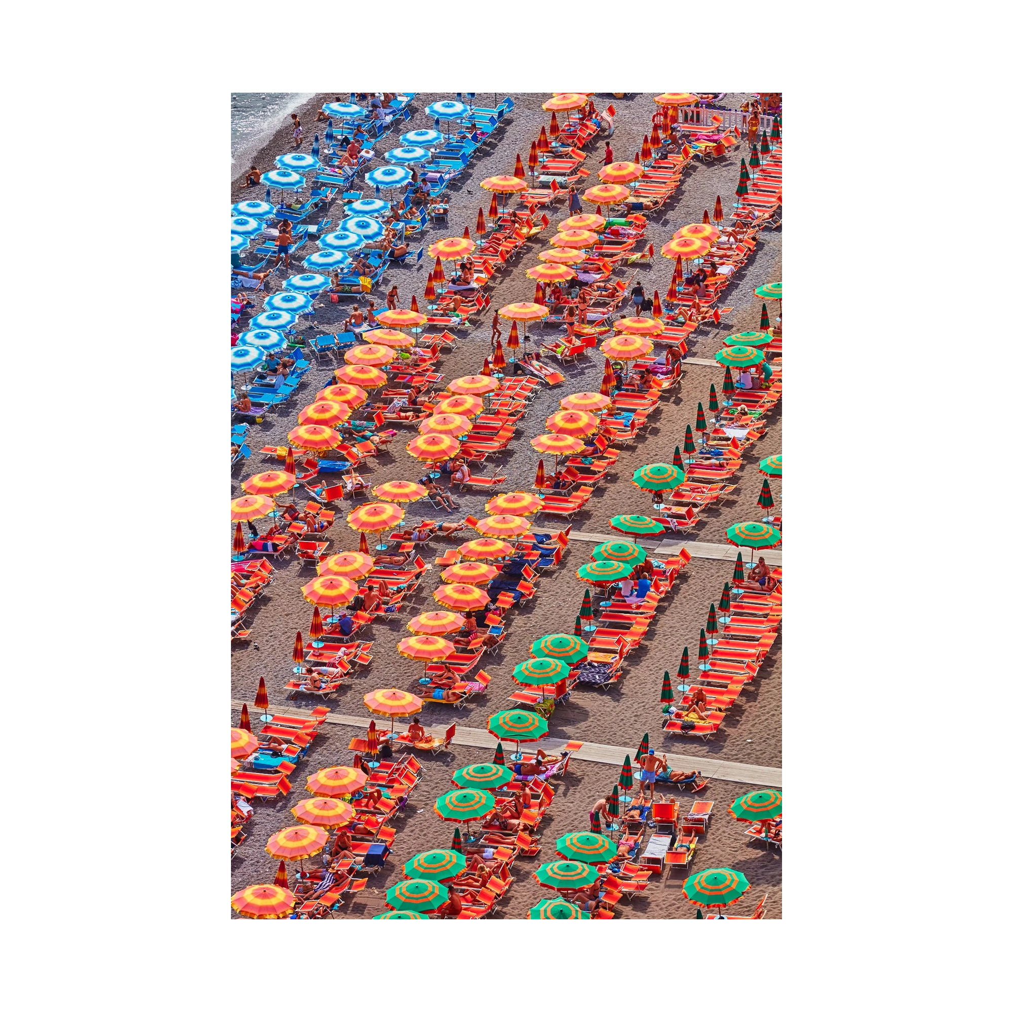 Orange Umbrellas Positano, Amalfi Coast, Vertical Print, print only