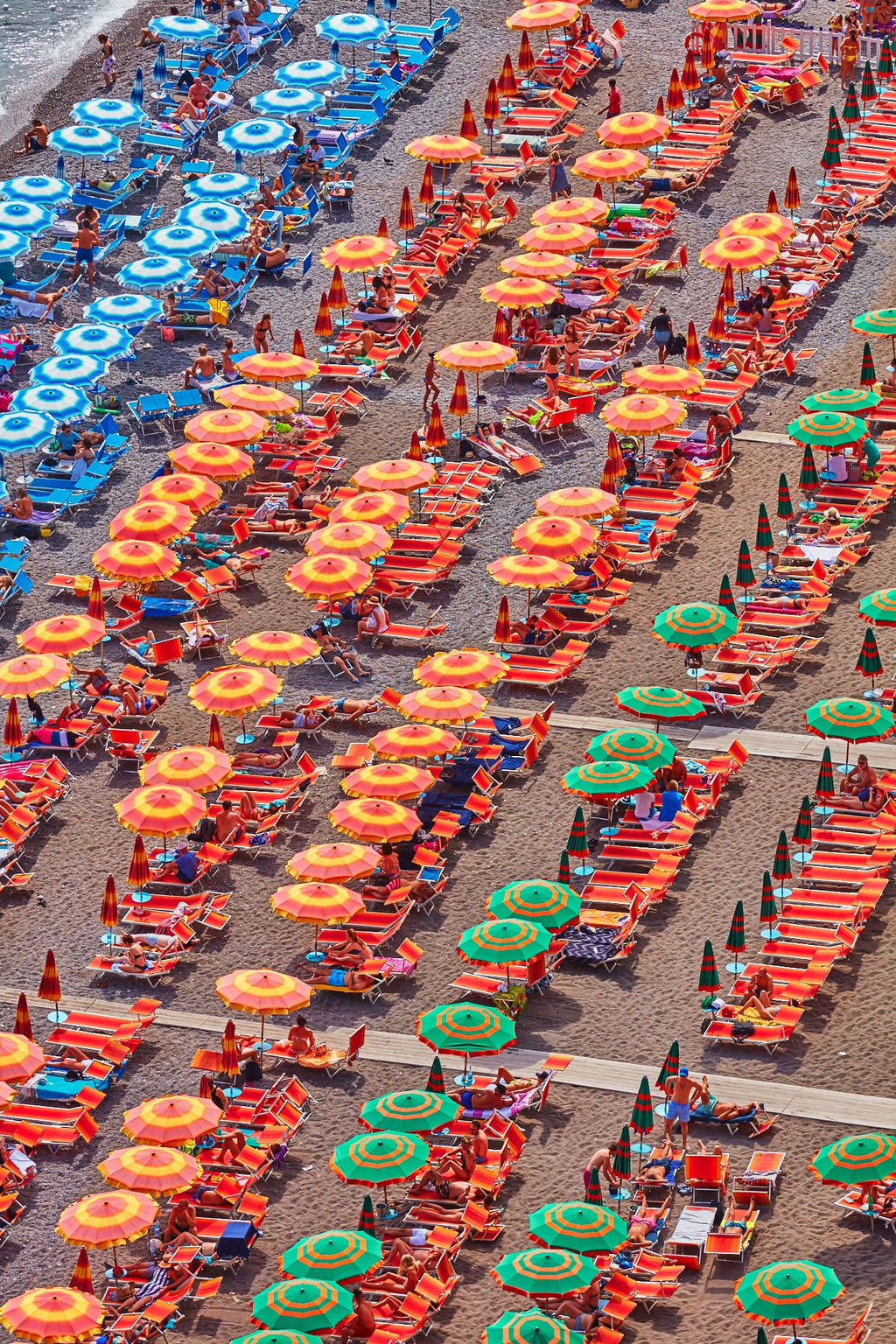 Orange Umbrellas Positano, Amalfi Coast, Vertical Print - source print