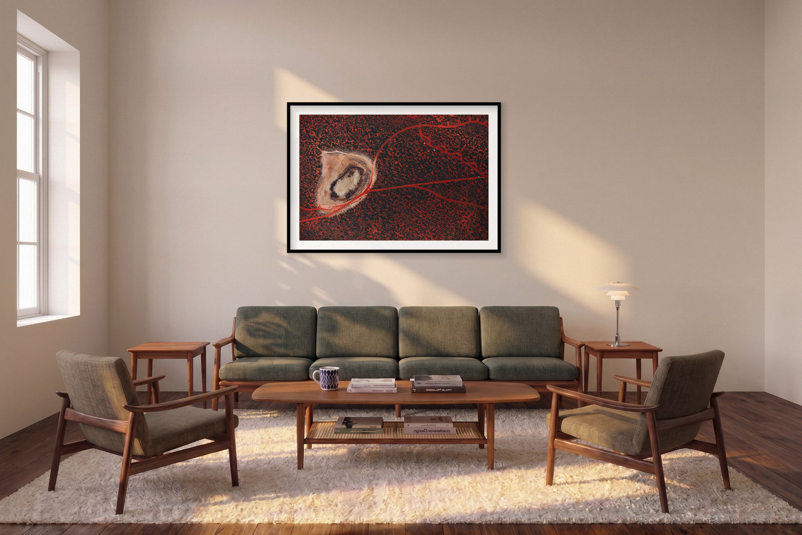 Outback, Shark Bay, Horizontal Print shown framed in a living room