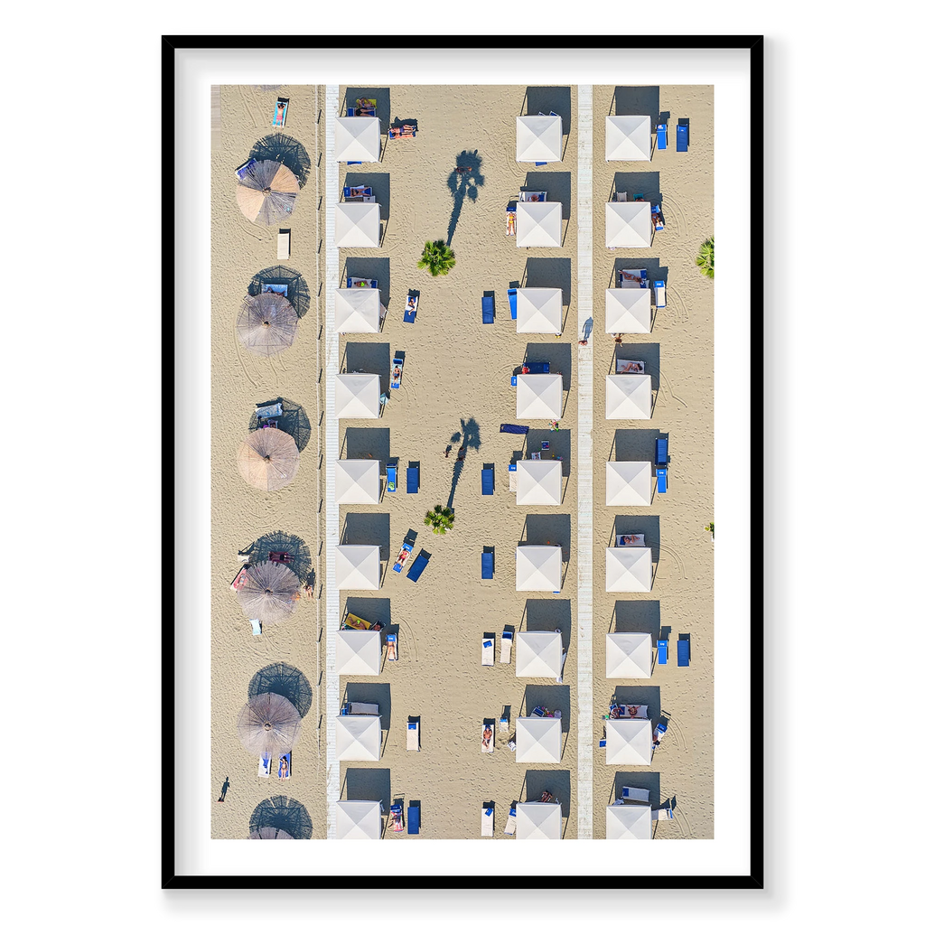 Palm Shade, Italy, Vertical Print, black Victorian Ash frame