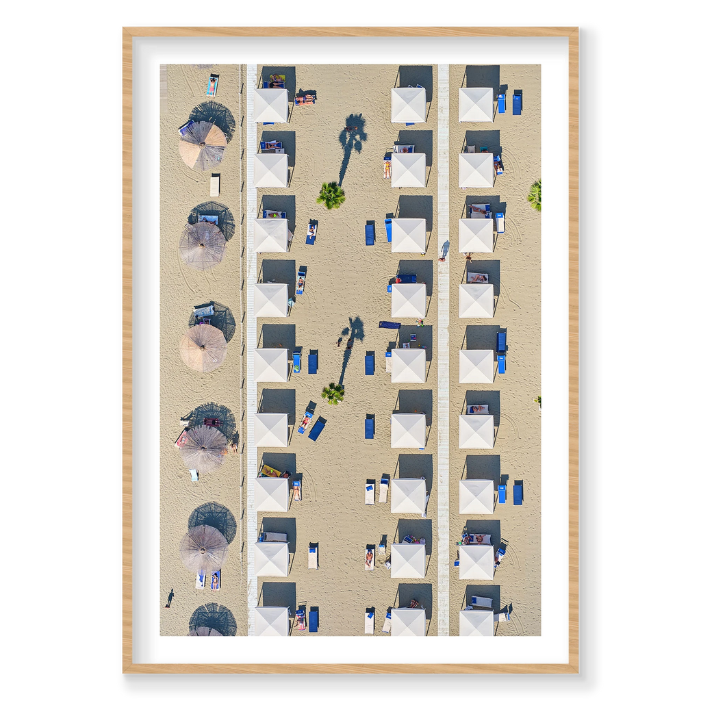 Palm Shade, Italy, Vertical Print, natural Victorian Ash frame