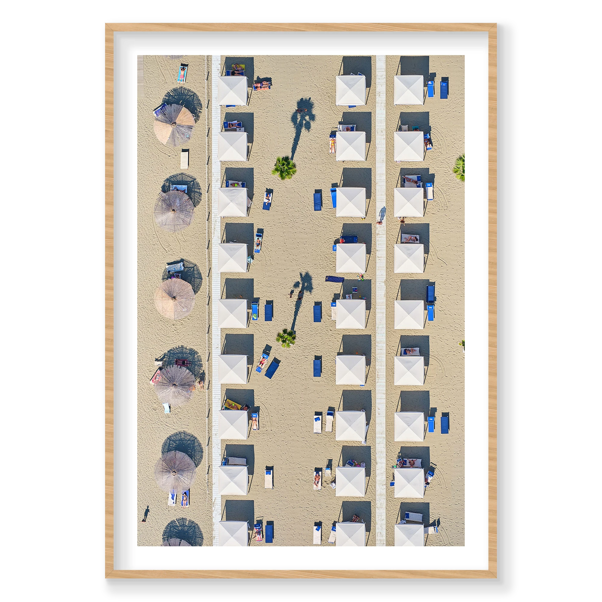 Palm Shade, Italy, Vertical Print, natural Victorian Ash frame
