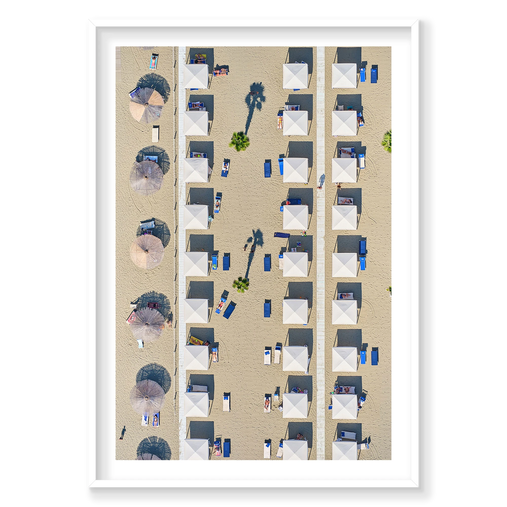 Palm Shade, Italy, Vertical Print, white Victorian Ash frame
