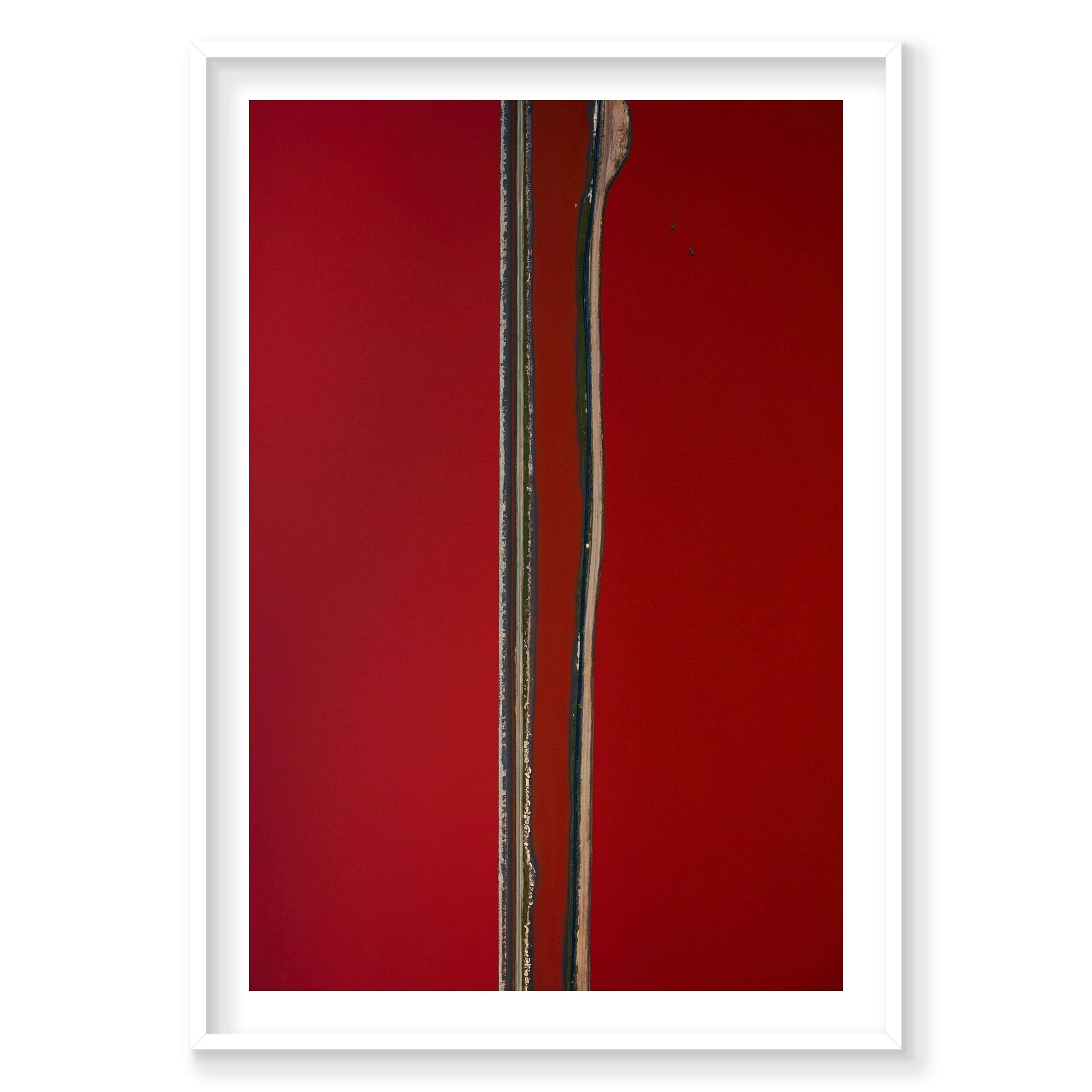 Parallel, San Francisco Bay, Vertical Print, white Victorian Ash frame