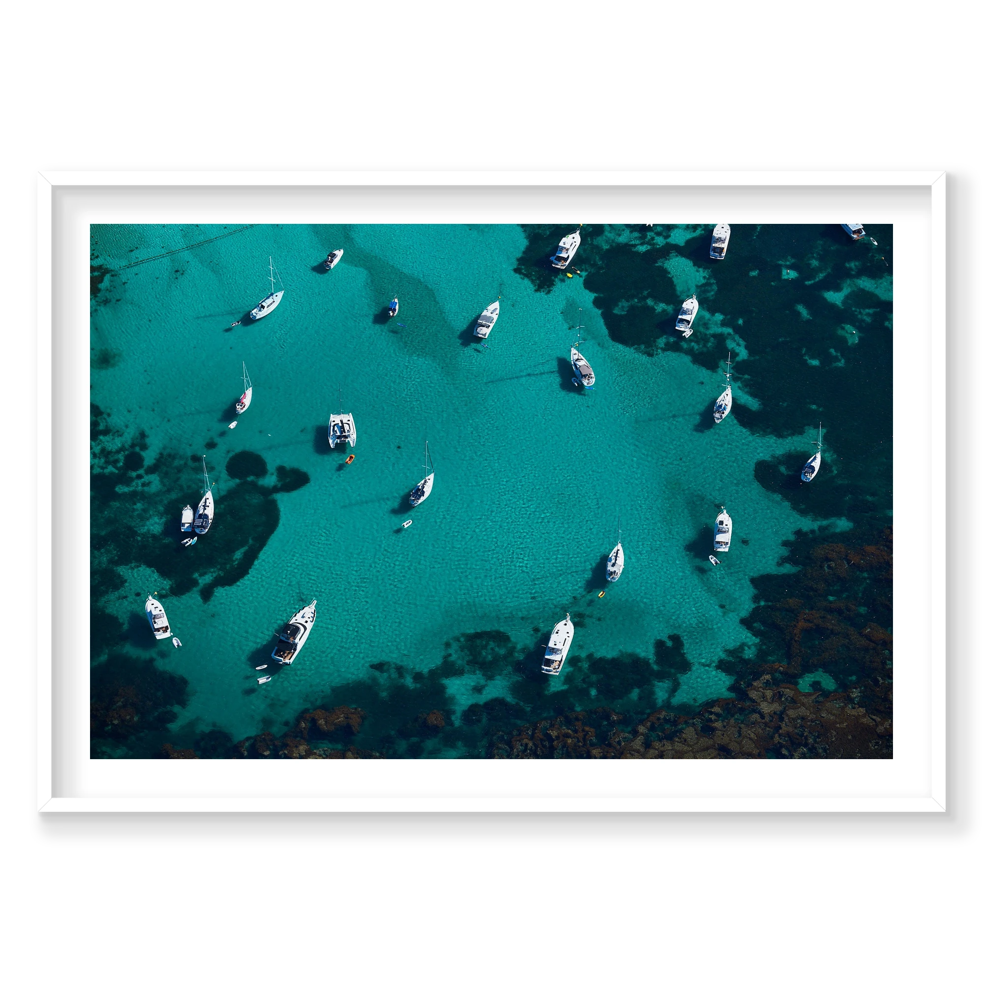 Parking Lot, Rottnest Island, WA, Horizontal Print, white Victorian Ash frame