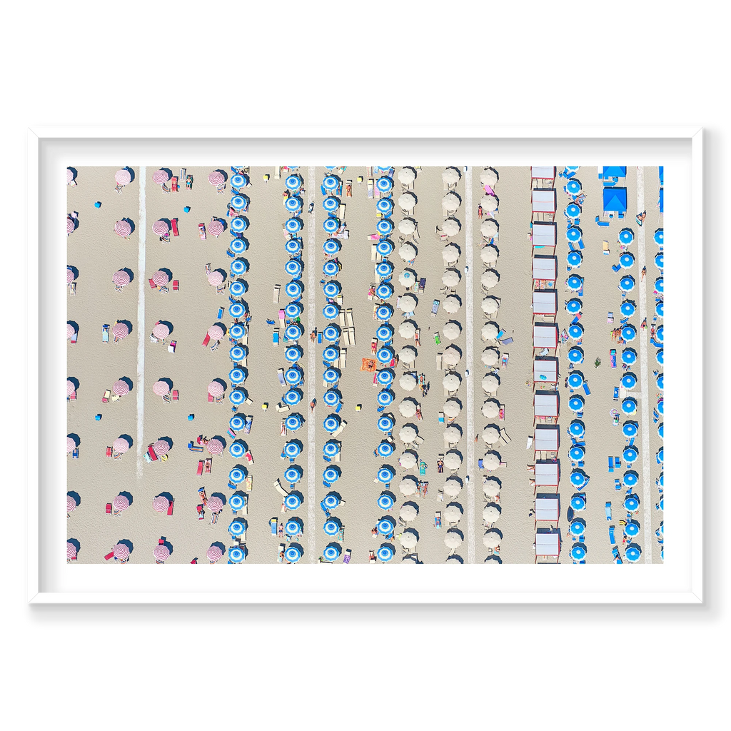 Pick A  Line, Italy, Horizontal Print, white Victorian Ash frame