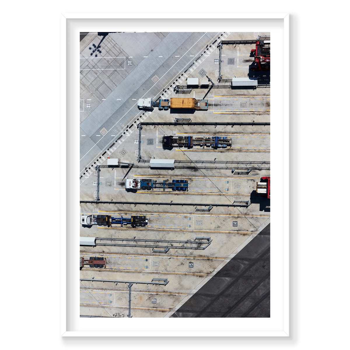 Pit Stop, Botany Bay, Vertical Print, white Victorian Ash frame
