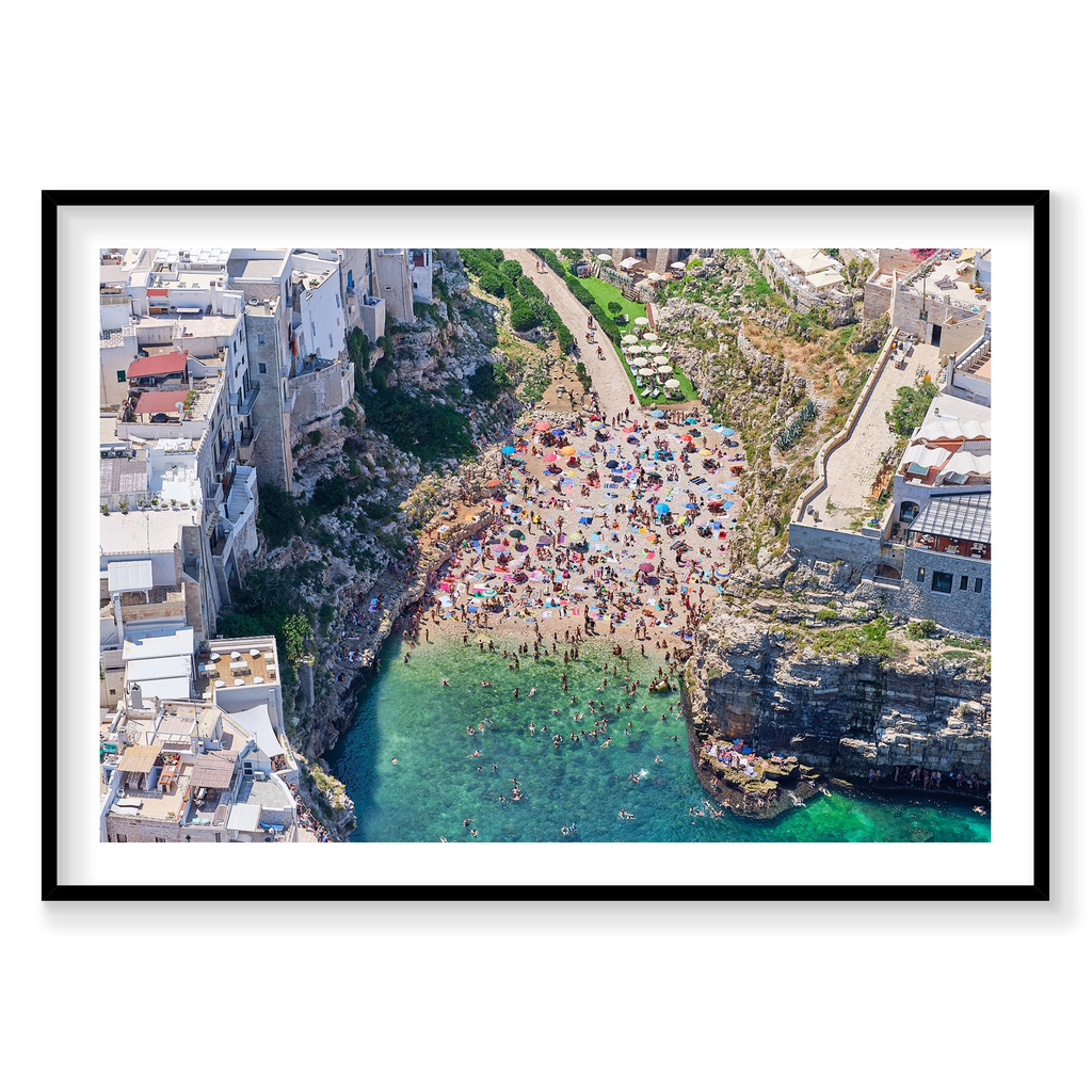 Polignano a Mare, Italy, Horizontal Print, black Victorian Ash frame